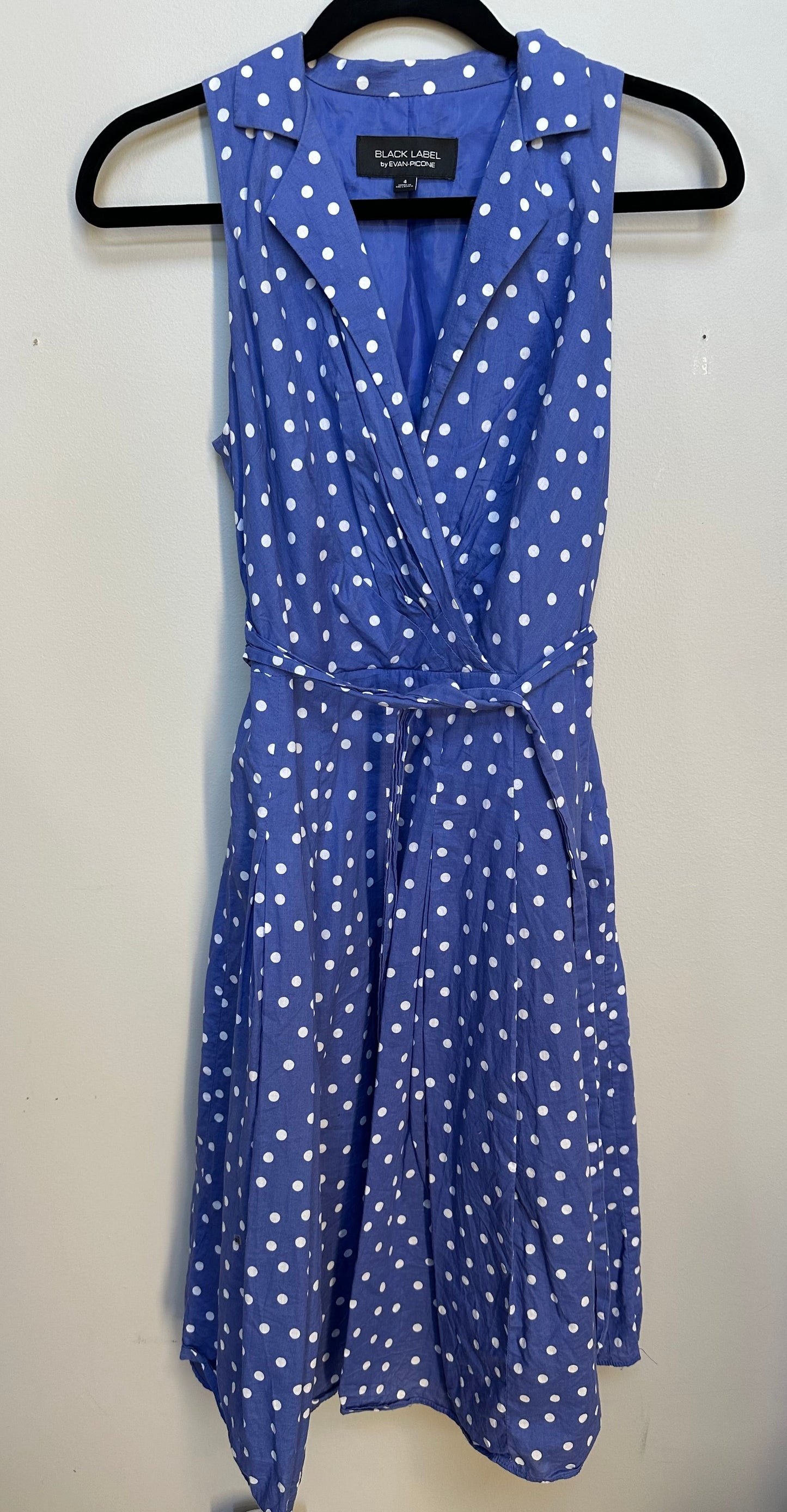 #130 Black Label Evan Picone Sz 4 Polka Dot Womens Dress