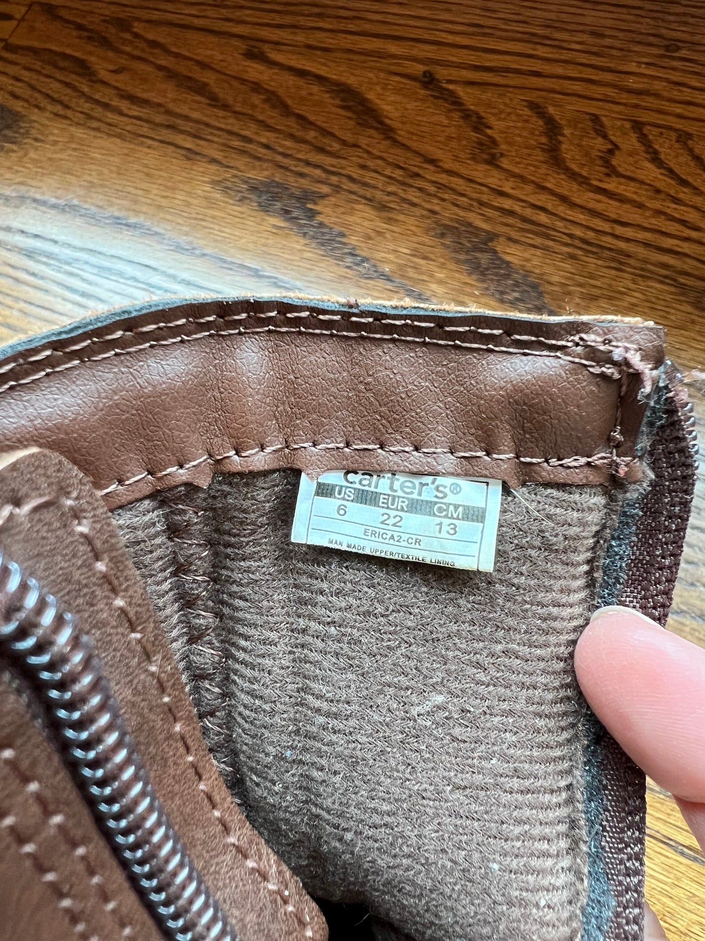 Seller #115 - REDUCED Carter’s Toddler Girl Size 6 Brown Leather Boots, VGUC