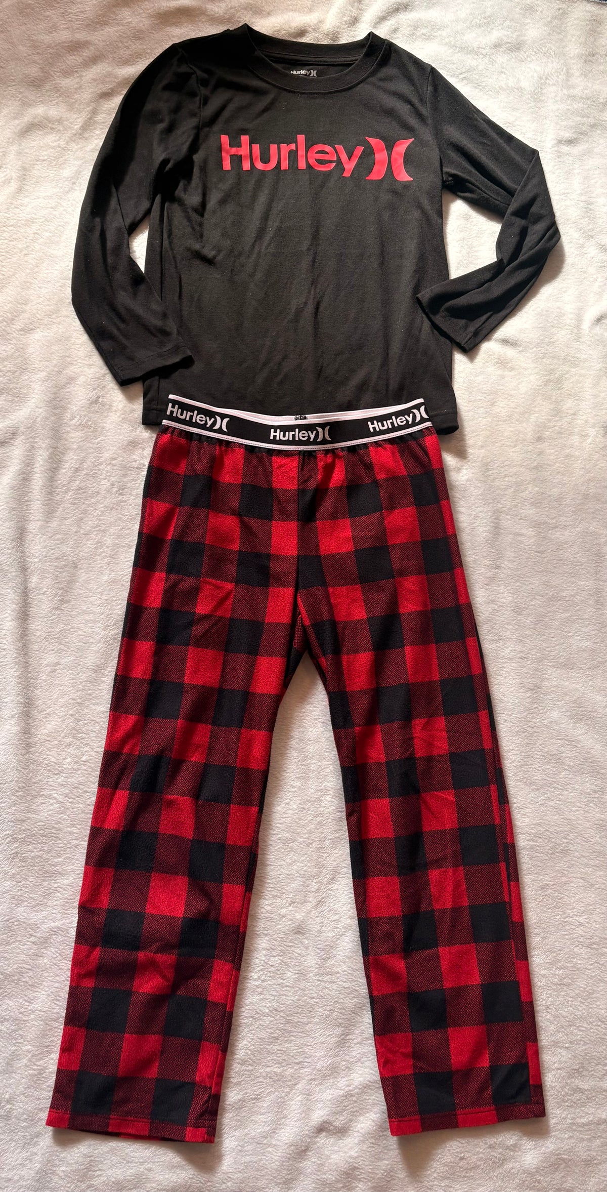 #102 - Hurley boys size 8 long sleeve pajamas