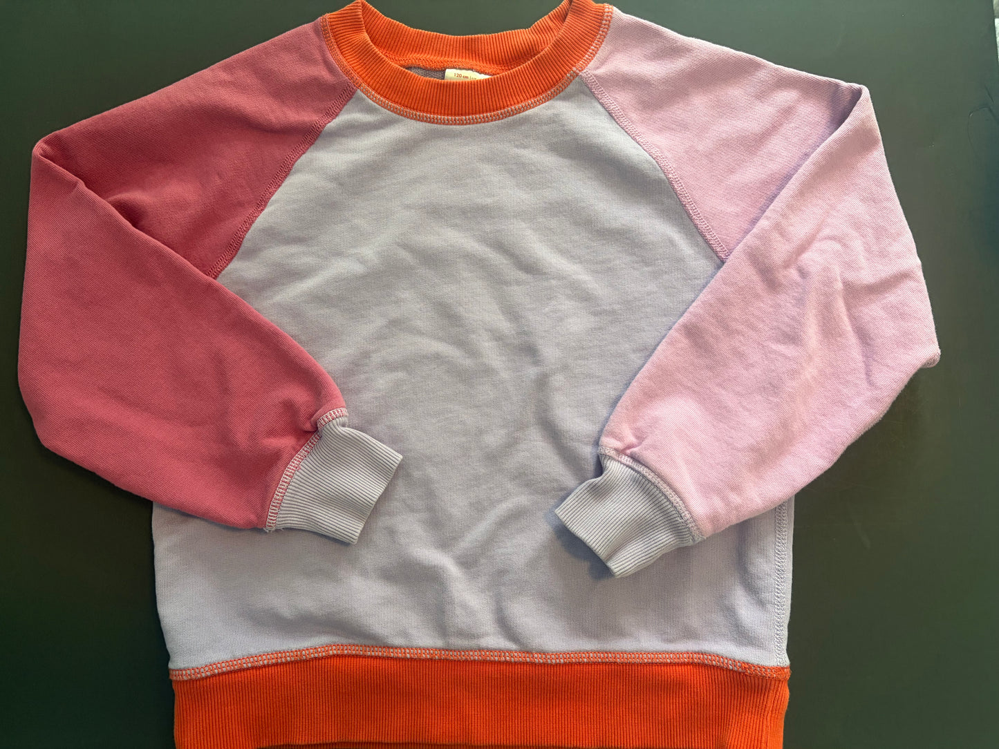 Seller #91 Girls' size 6-7 Hanna Andersson color block terry long sleeve EUC