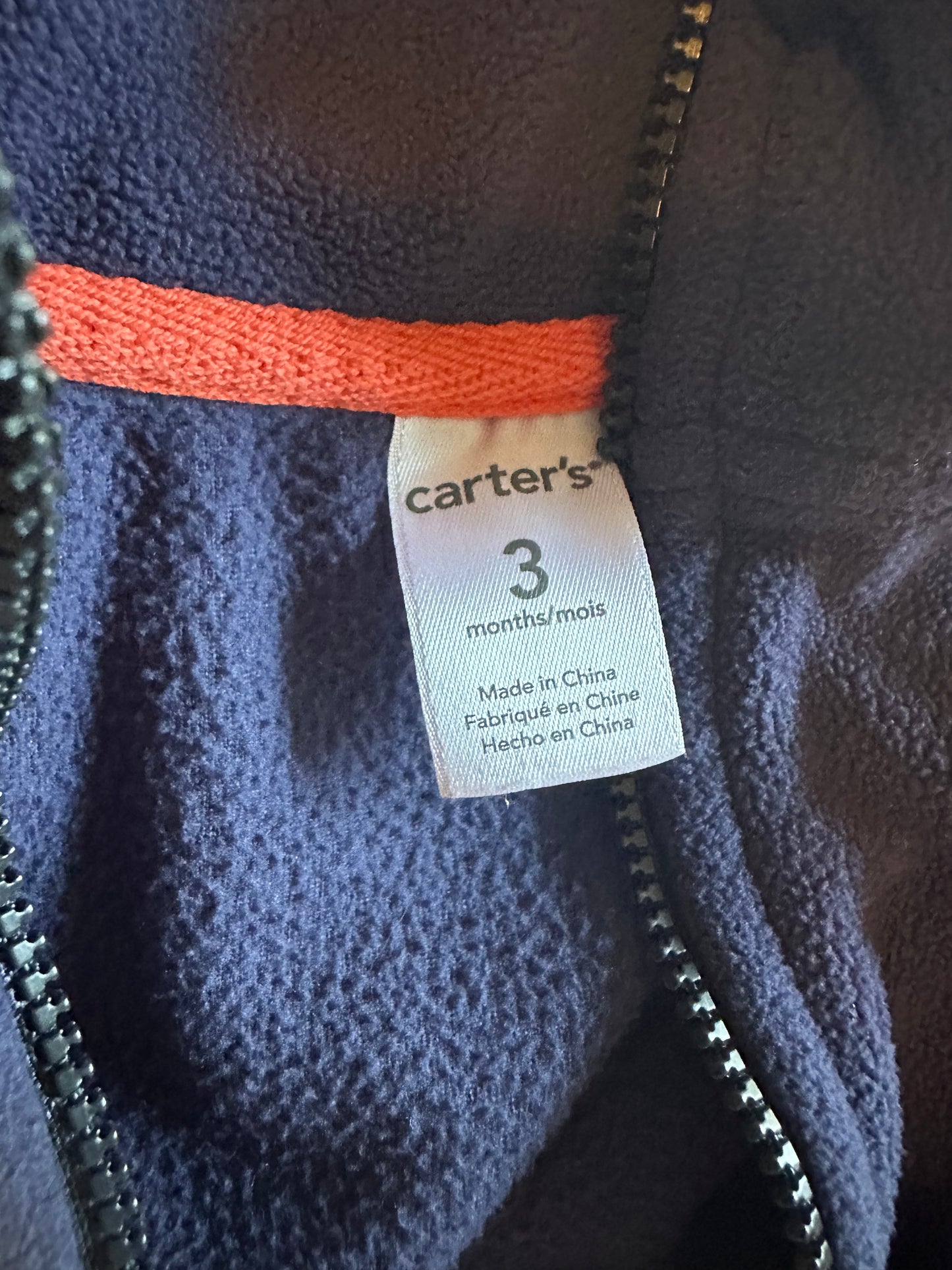 #93 Carter's Navy Fleece Vest Boys 3M