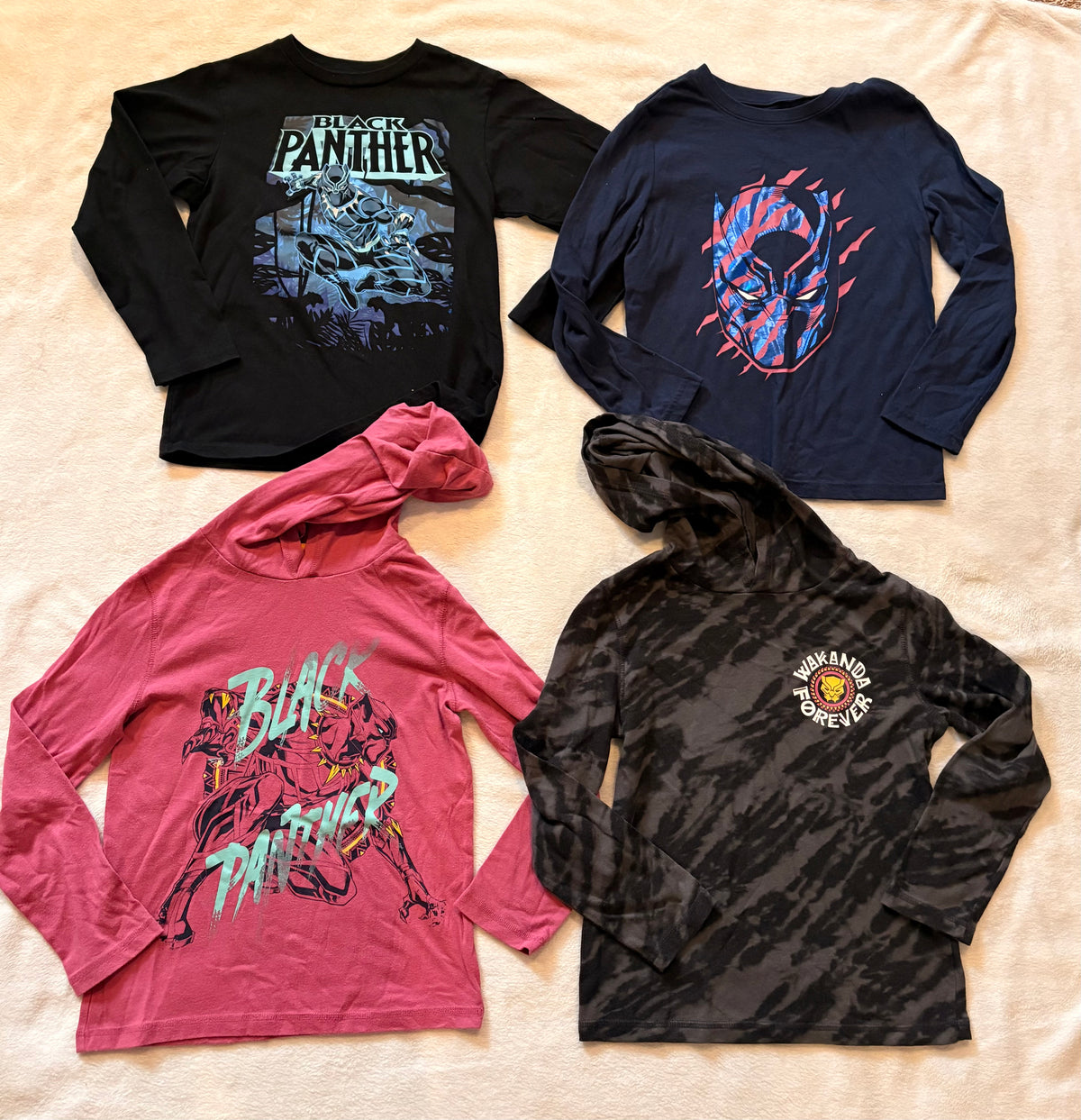#102 - Black Panther boys size S/7 assorted long sleeves