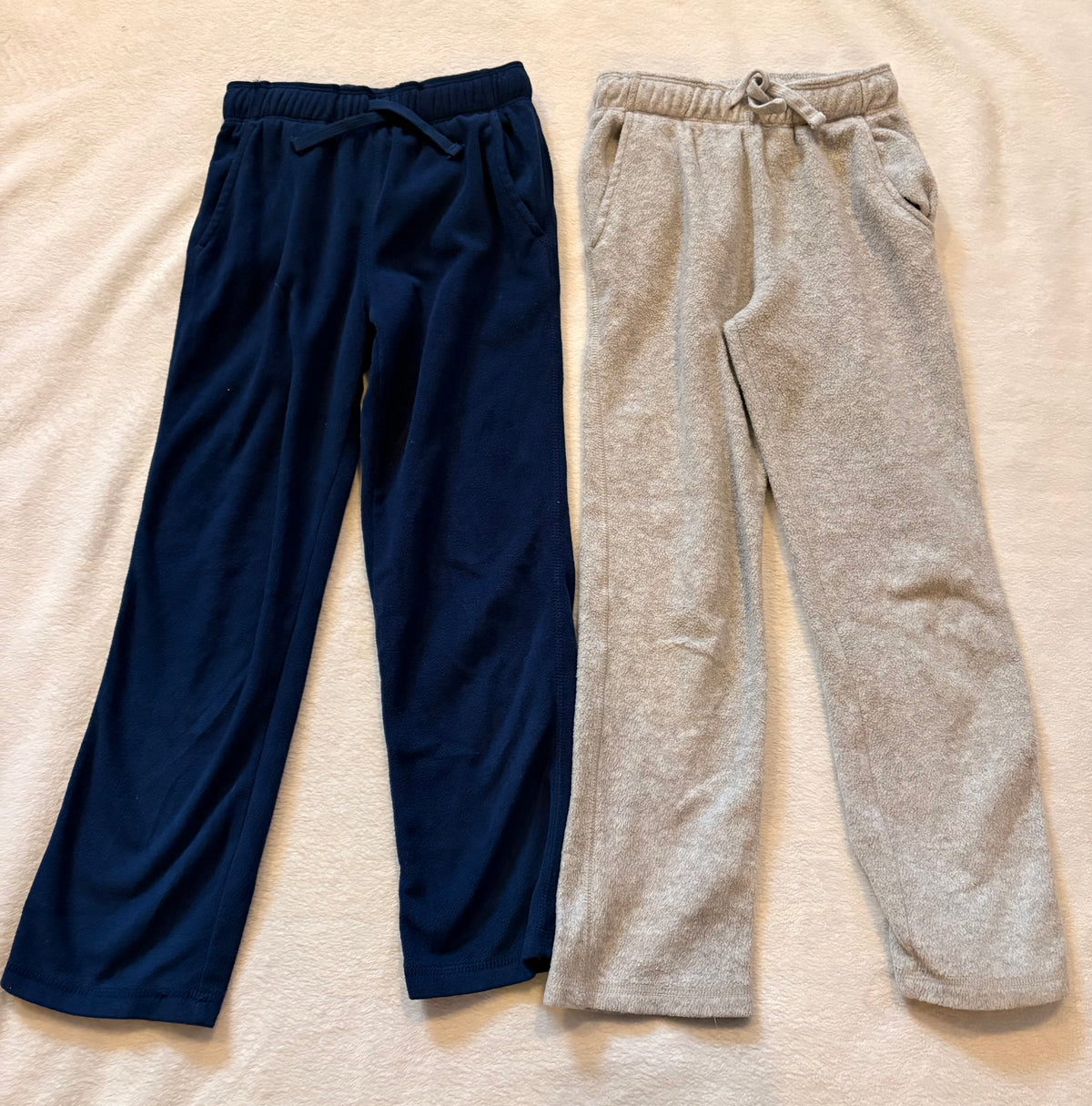 #102 - Carters boys size 7 fleece pants navy and gray