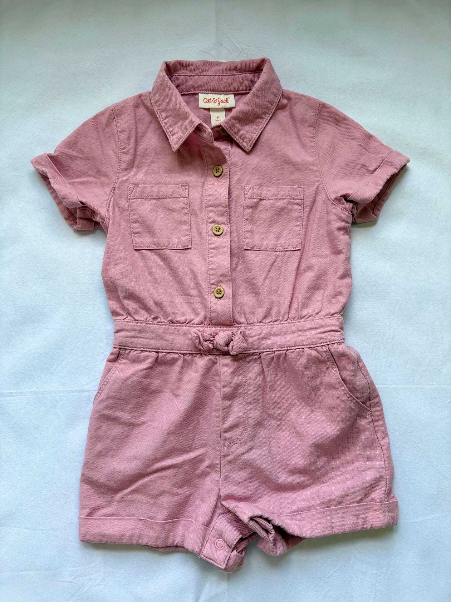 #88 REDUCED Cat & Jack Pink Romper Girls Size 3T