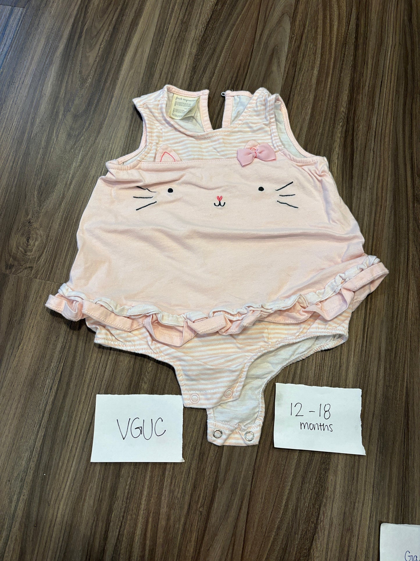 #77 - 12-18 Mo - VGUC First Impressions - Cat Face Bodysuit