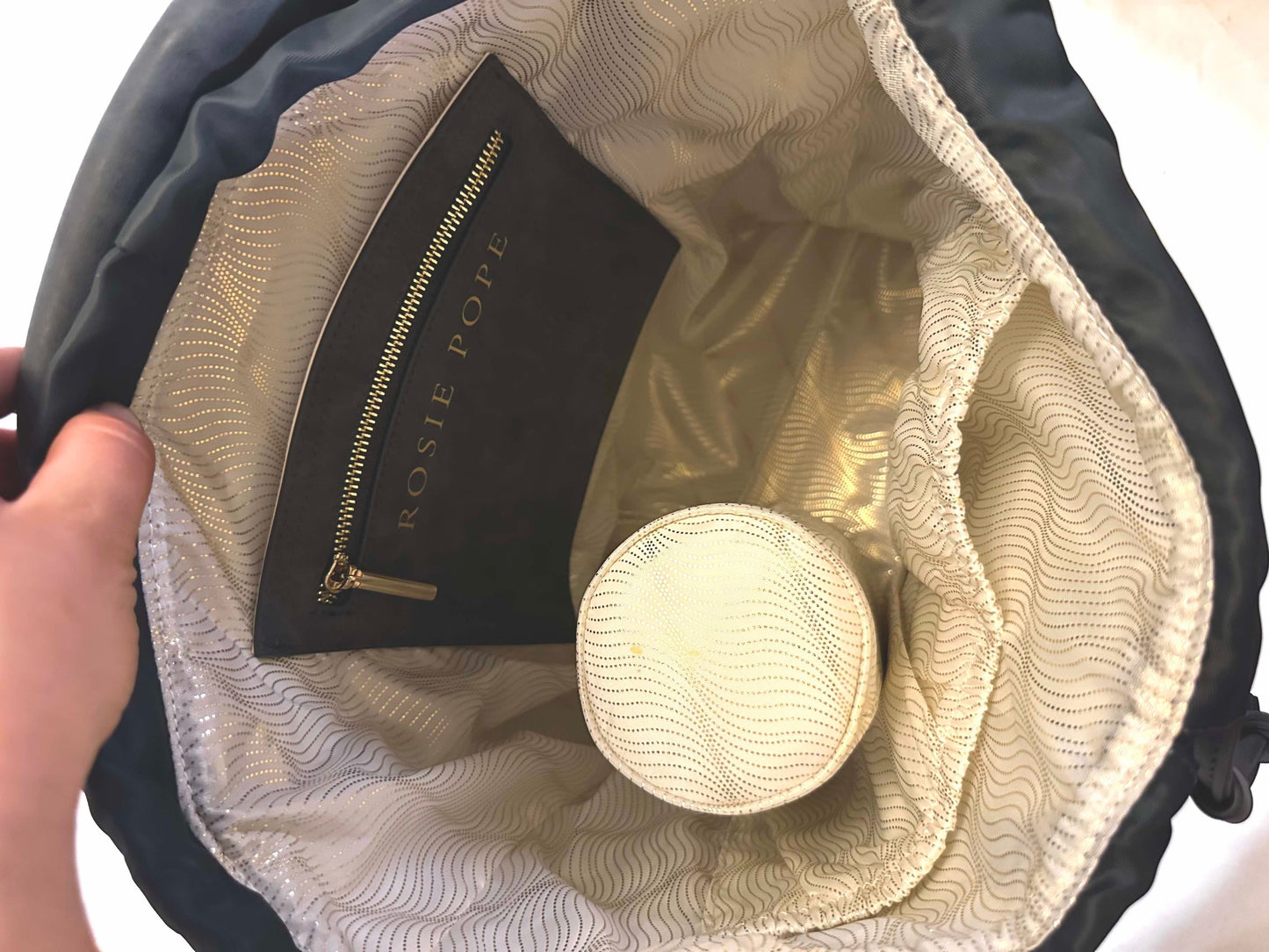 #30 NWT Rosie Pope Navy Leather Diaper Bag