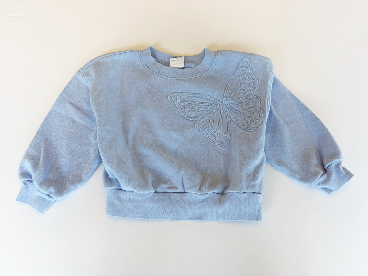 #96 | Size XS (4/5) | Gap Girls Light Blue Butterfly Sweatshirt
