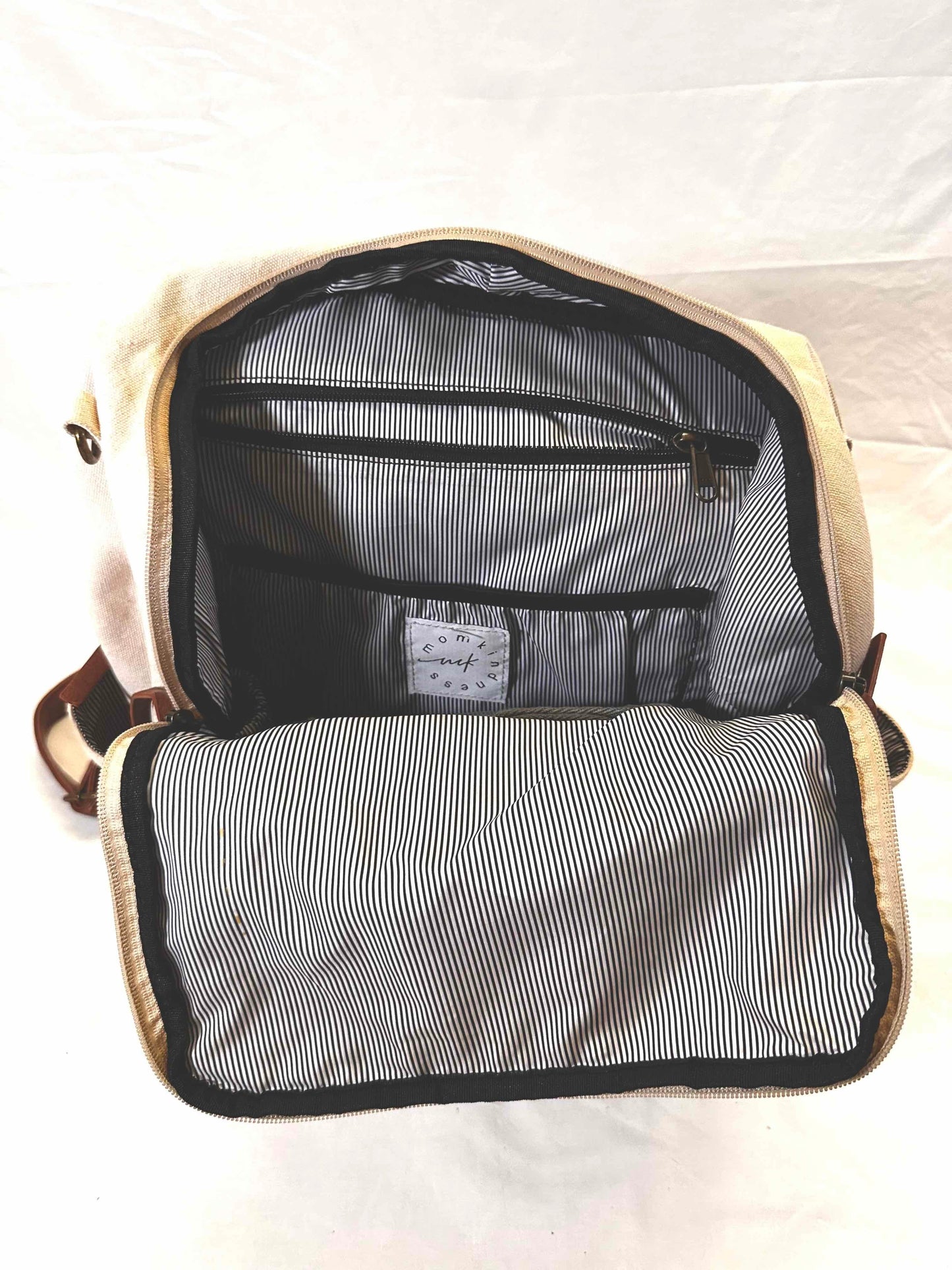 #30 Momkind Canvas and Leather Diaper Bag