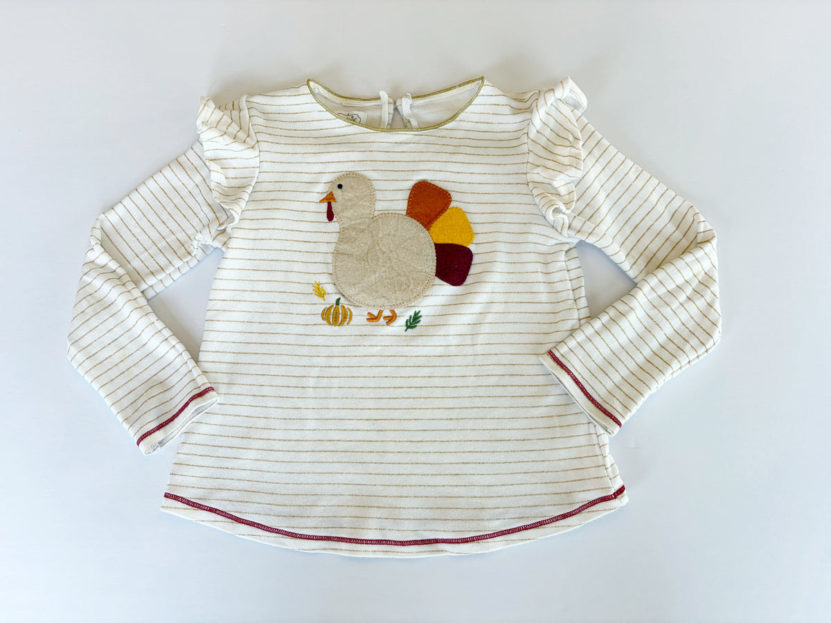 #96 | Size 4T-5T | Mudpie Girls Turkey Thanksgiving Shirt