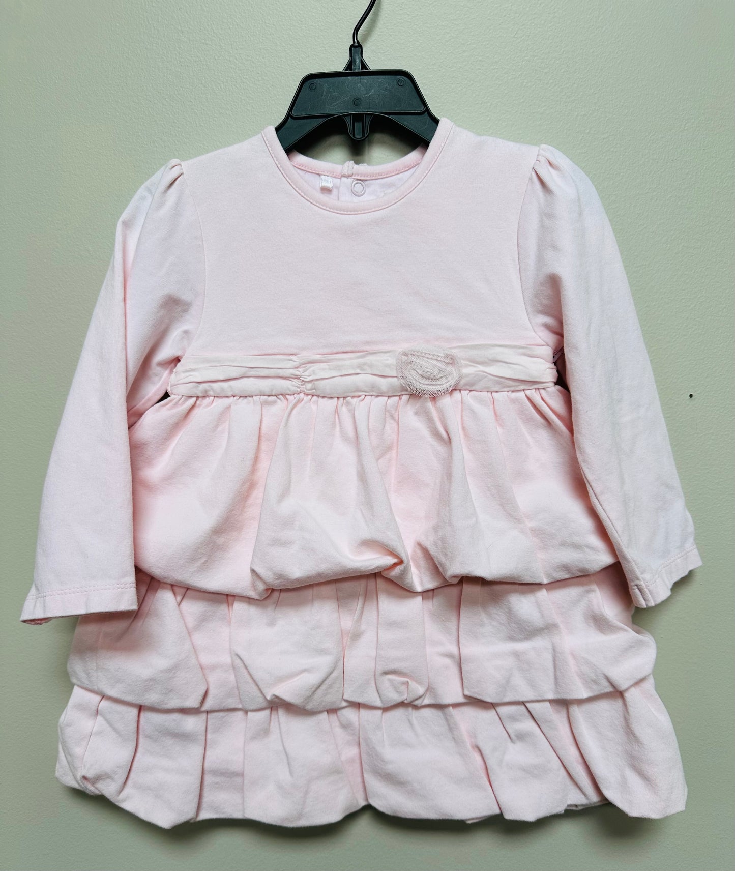 #130 Girls Sz 12 months Baby Pink Cotton Dress