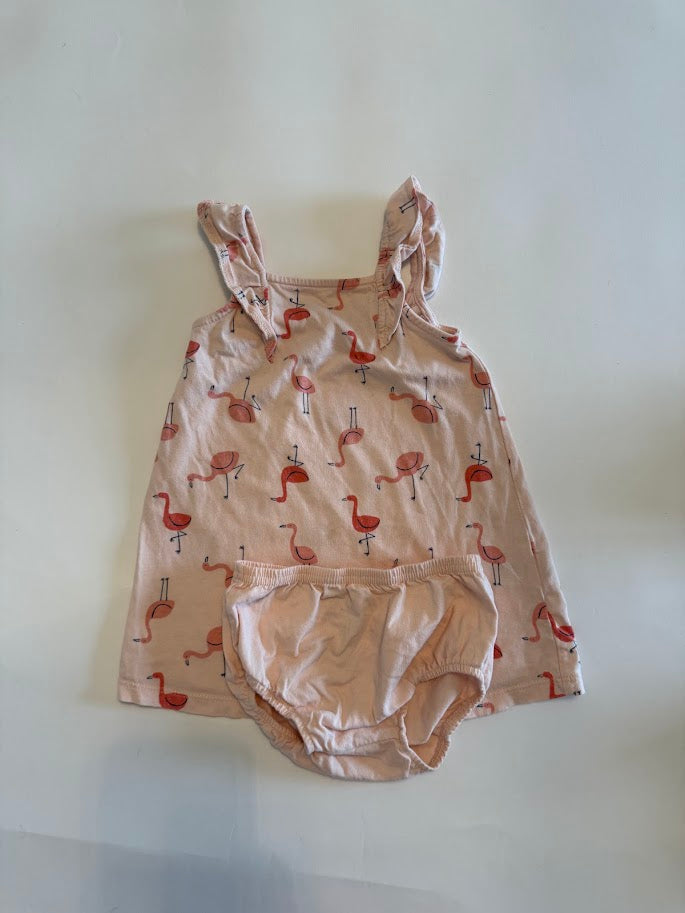#78 REDUCED Carter's Pink Flamingo Dress Girls 18M