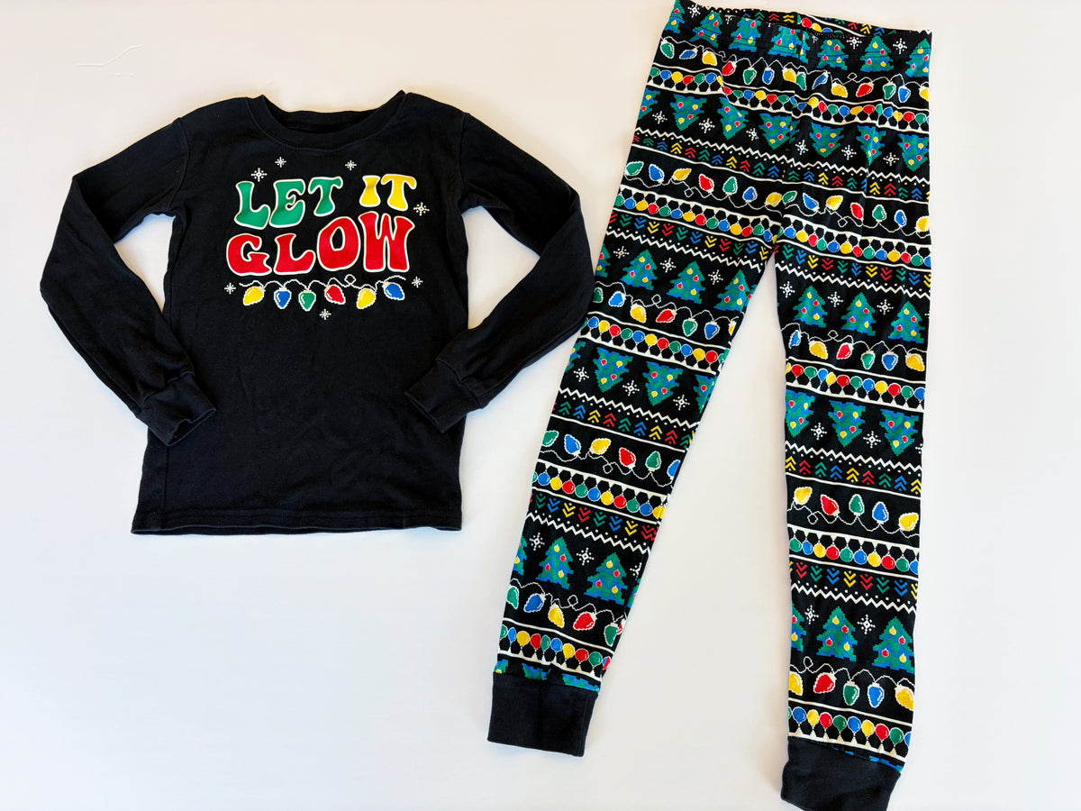#96 | Size 10 | Children's Place Boys Glow in the Dark Christmas Light Pajamas