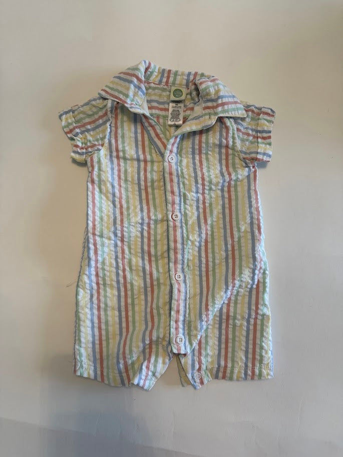 #78 REDUCED Little Me Pastel Stripe Romper Boys 9M