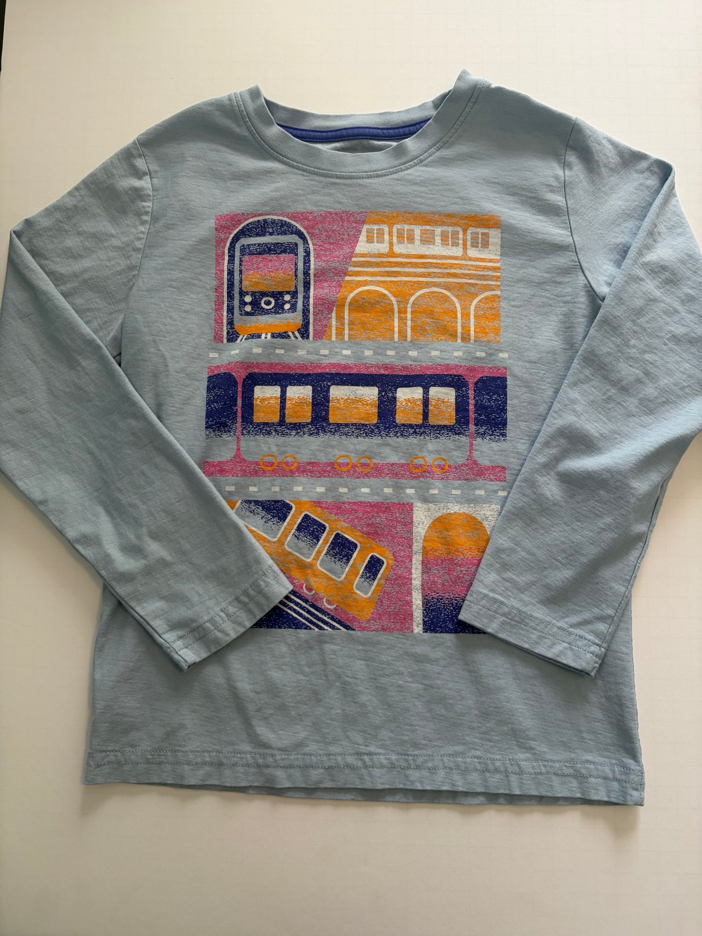 Seller #91 Girls' size 6 Tea Collection subway print long sleeve tee EUC