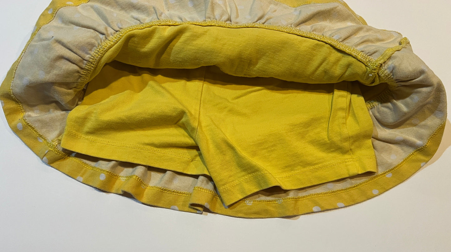 #180 Girls 100 (4) Hanna Andersson Yellow Polka Dot Skort