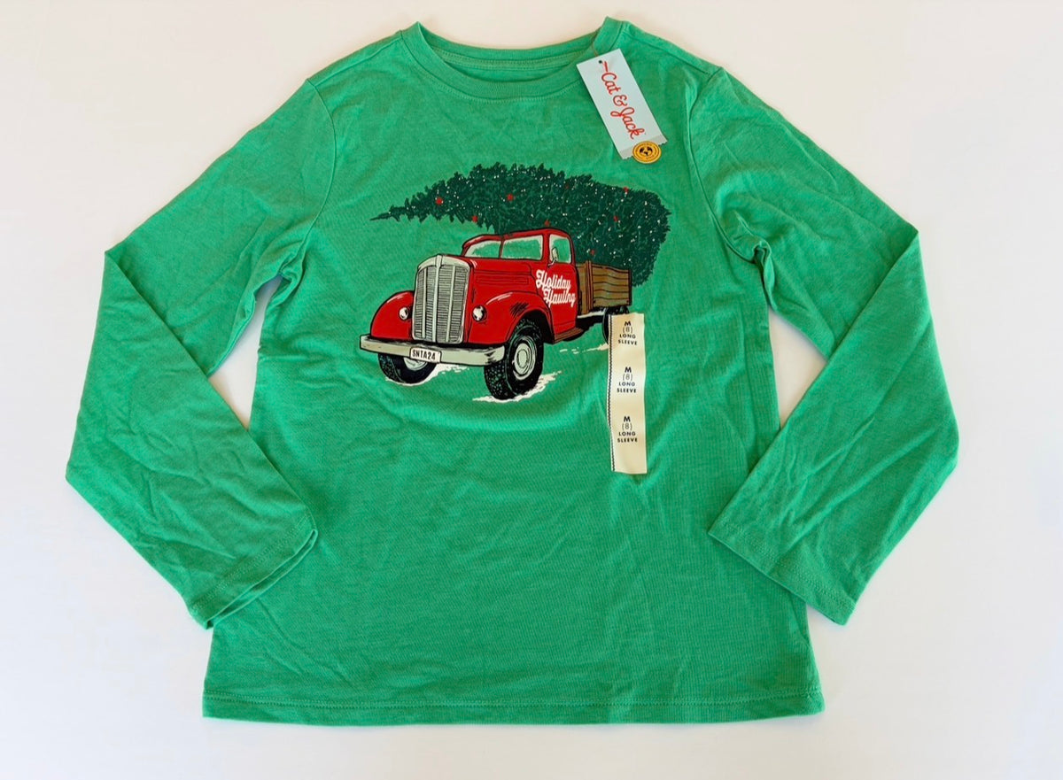 #96 | Size M / 8 | Cat & Jack Boys Christmas Truck Shirt