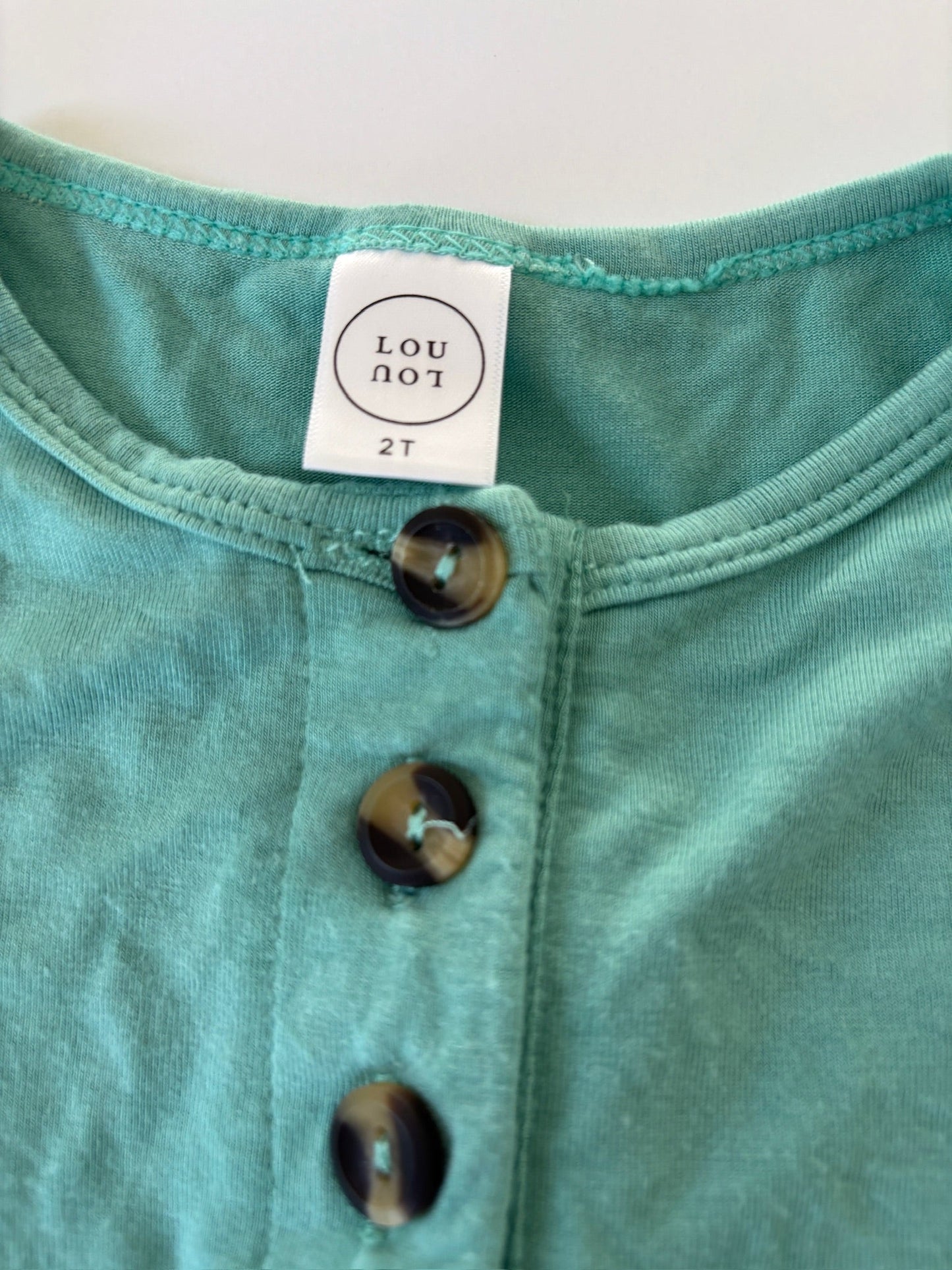 Seller #105 - Size 2T Girls Lou Lou & Co Skyler (turquoise) Top & Bottom Set GUC