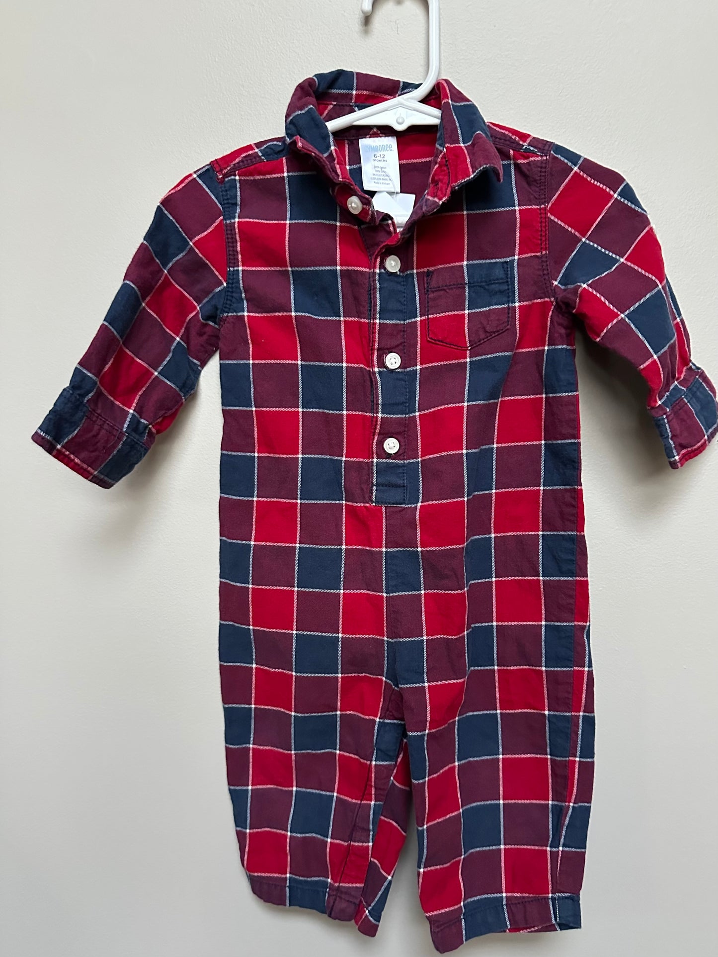 #130 Gymboree Boys Sz 6-12 Plaid Outfit