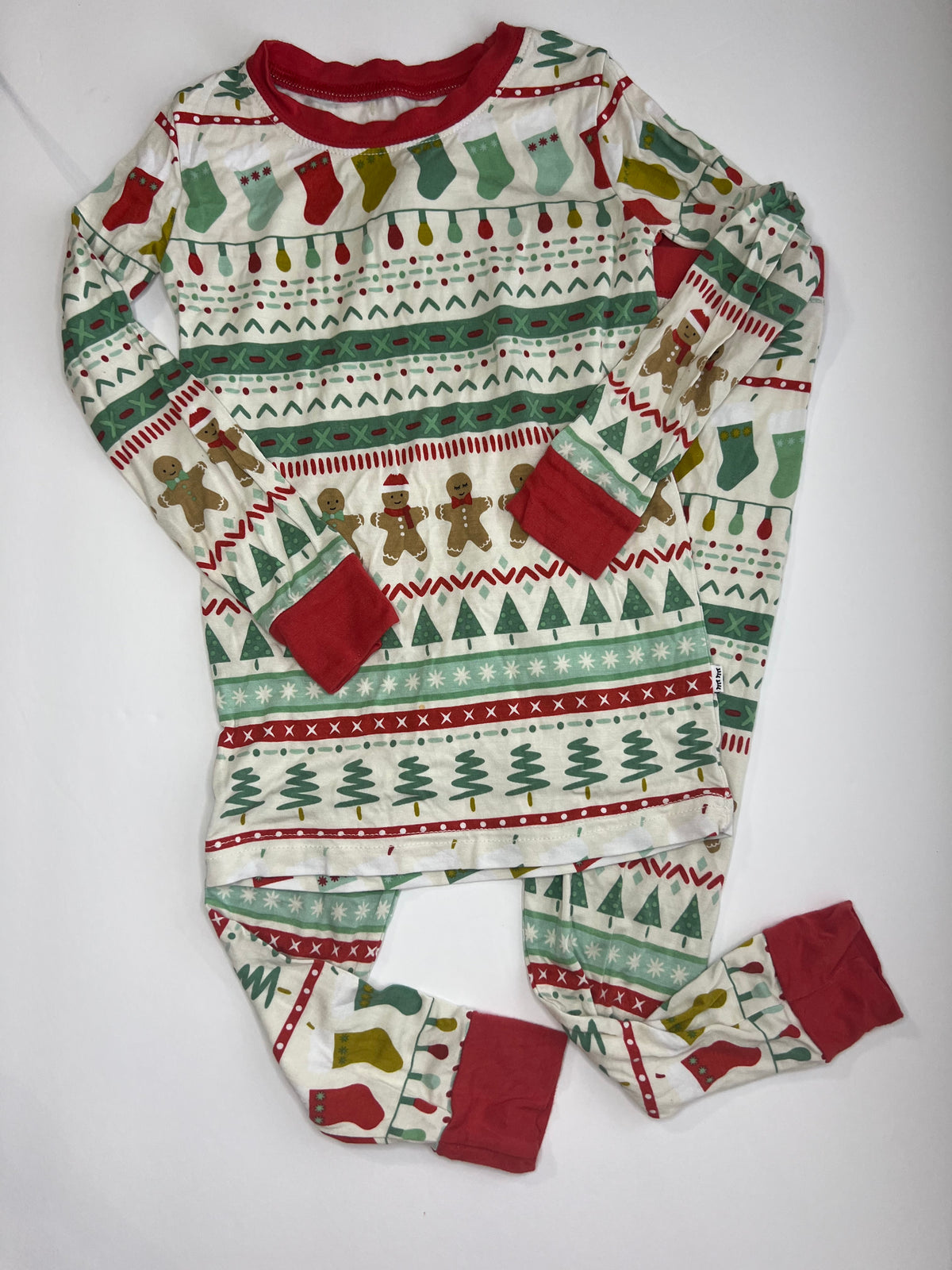 #180 Little Sleepies boy or girl size 2T Christmas long sleeve and pants set