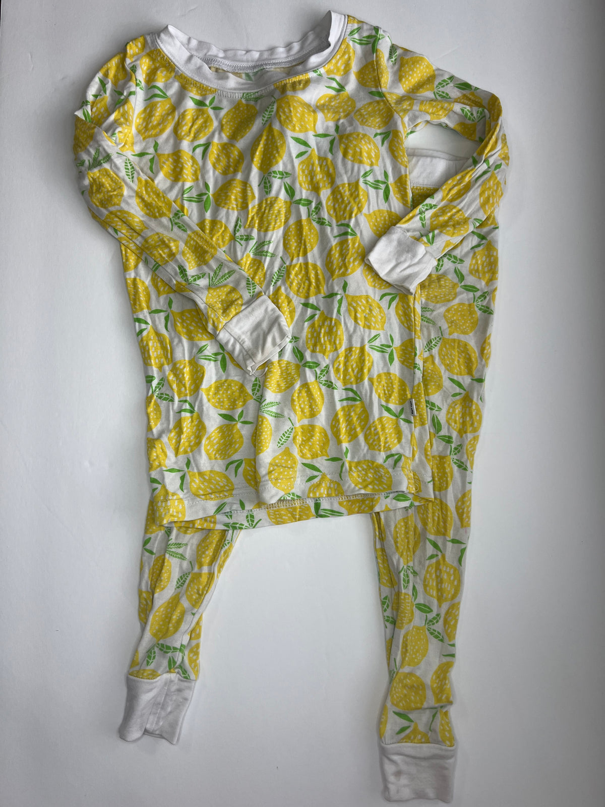 #180 Little Sleepies girls size 18-24 months lemons long sleeve and pants set