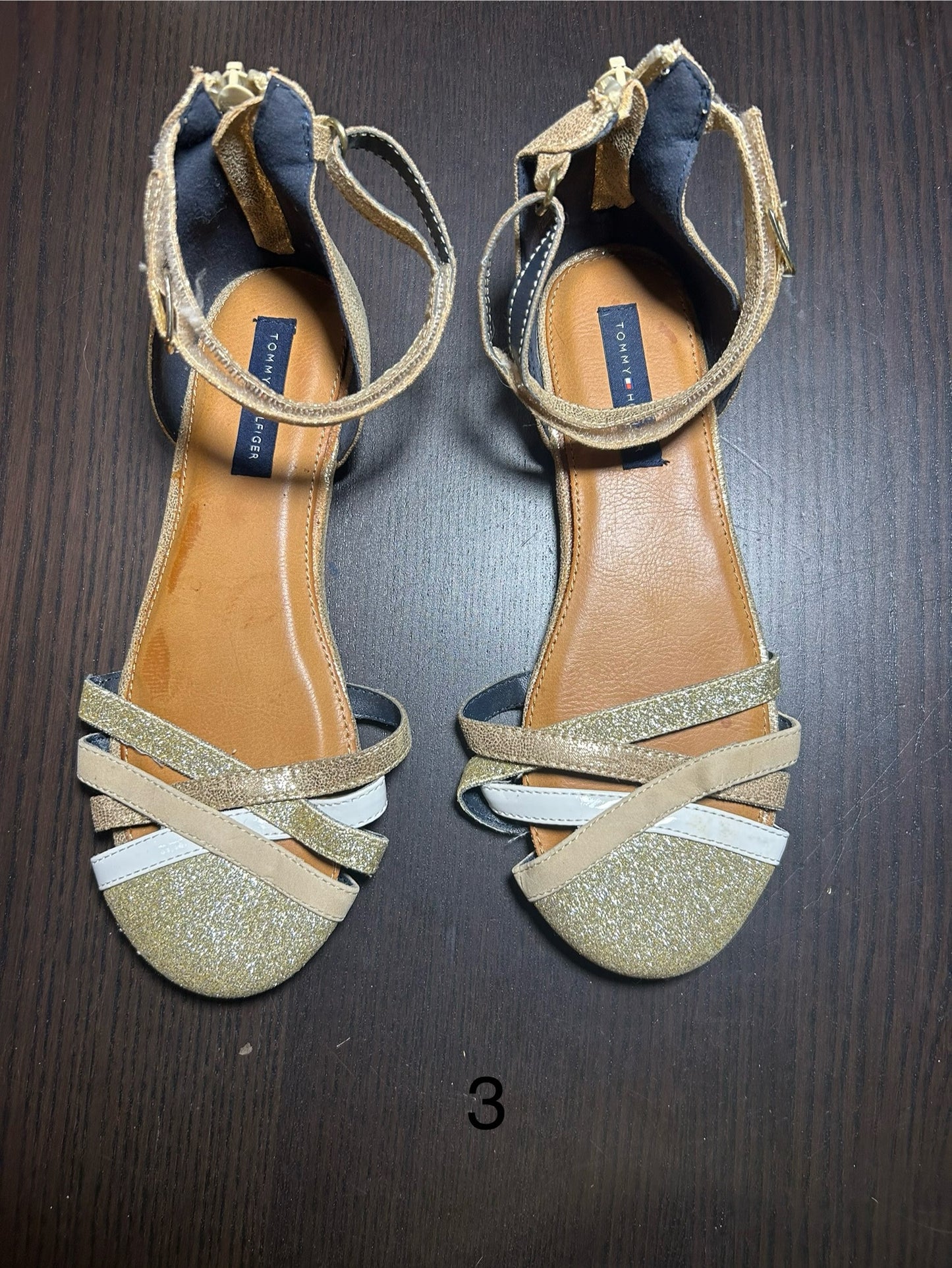 Seller #62 Tommy Hilfiger size 3 gold sandals