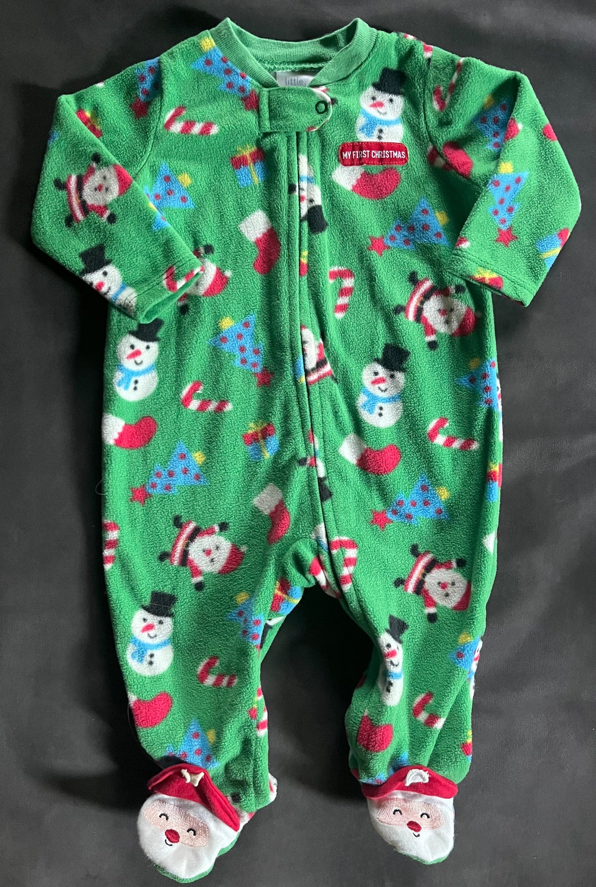 Seller #13 Little Wonders gender neutral 3-6 months fleece My First Christmas sleeper pajamas