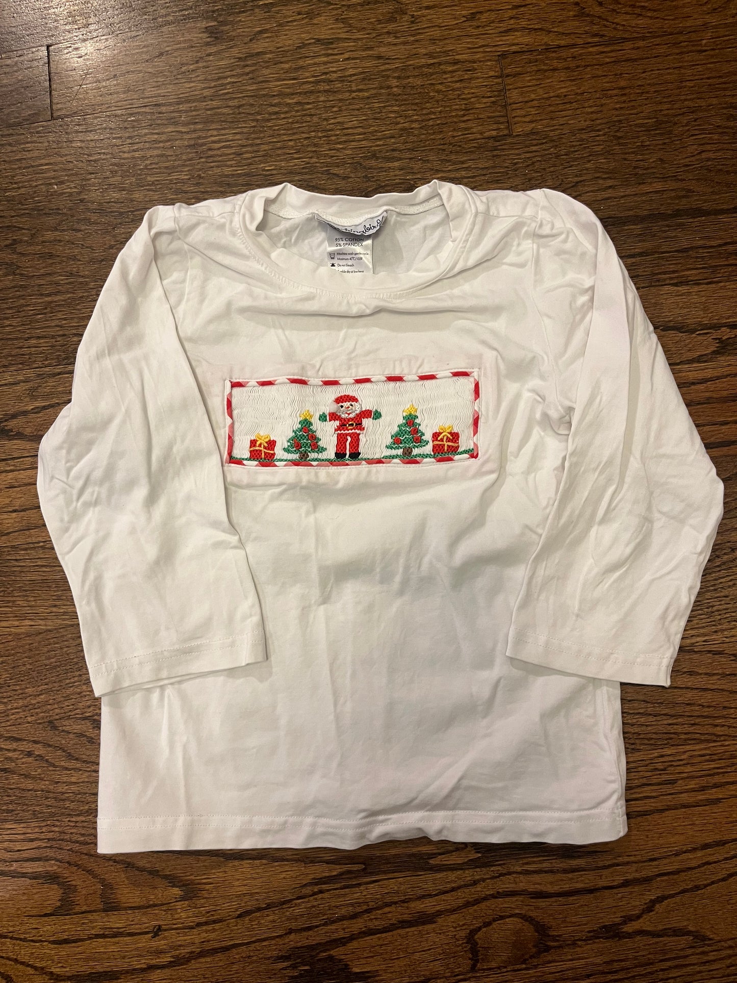 #67 Smockingbird 5T Santa shirt