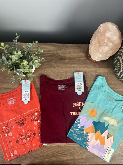 Seller #213 NWT Girls Size L (12) Cat & Jack T-Shirts set of 3