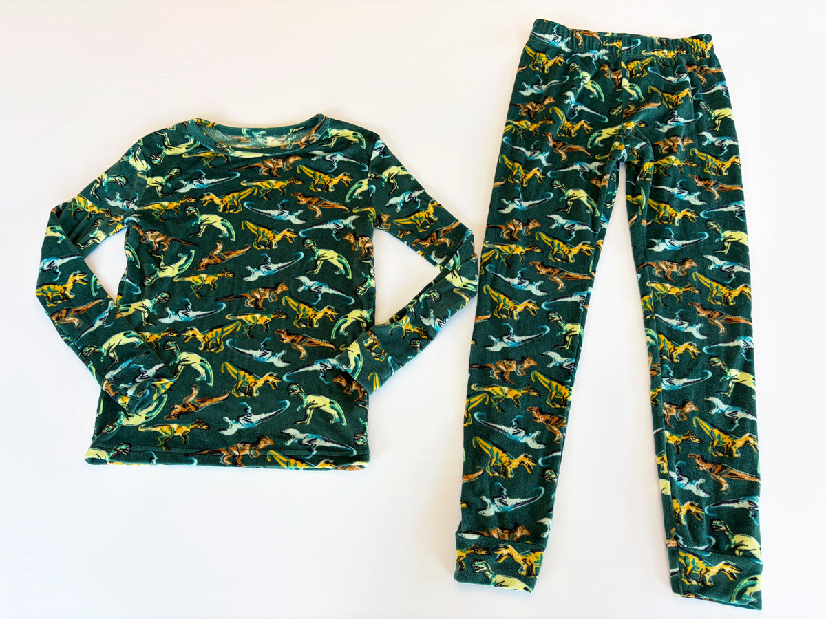 #96 | Size 10 | Cat & Jack Boys Soft Dinosaur Green Pajamas
