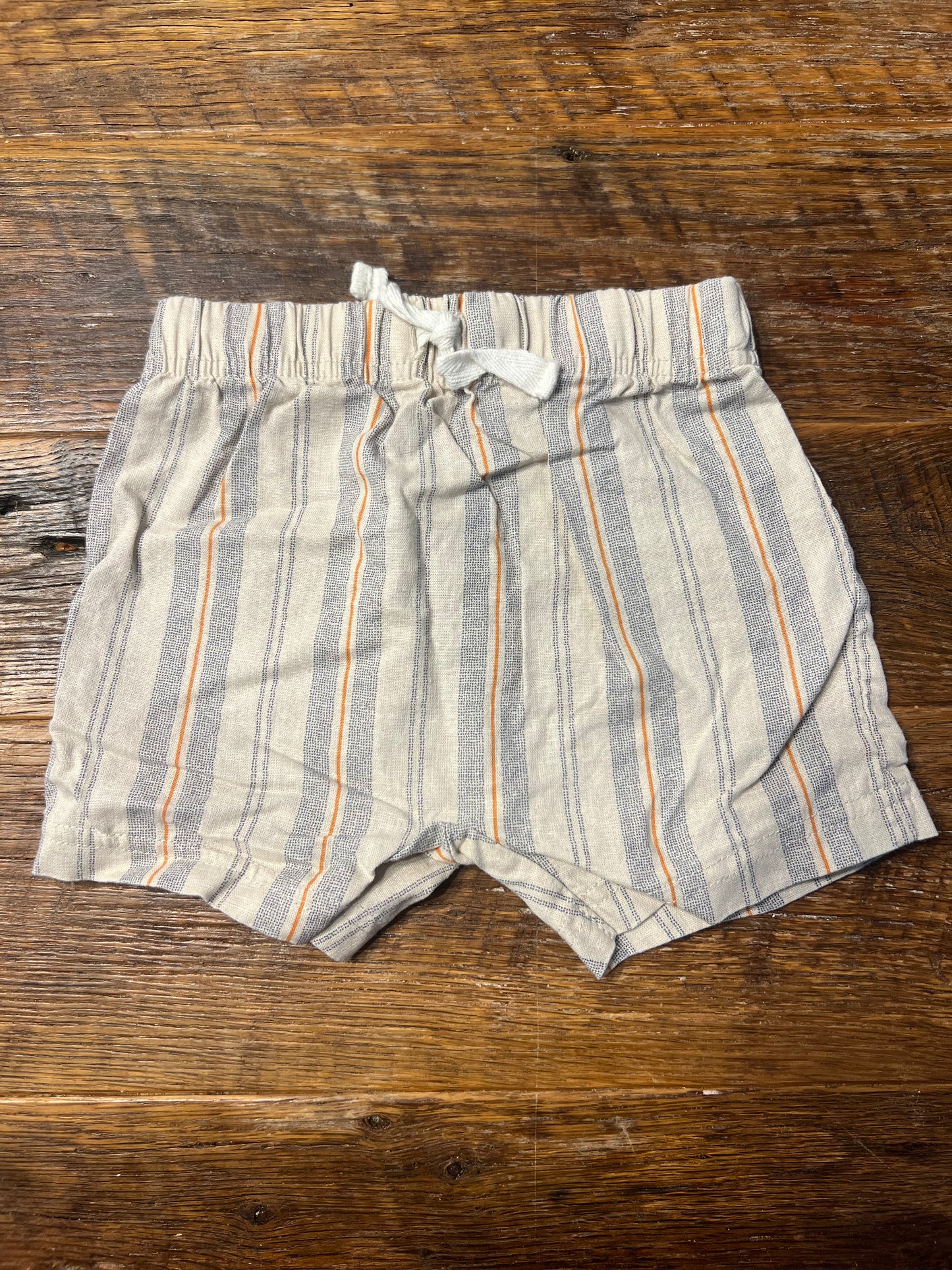#67 Carter's Boy's Tan Striped Shorts - Size 12M