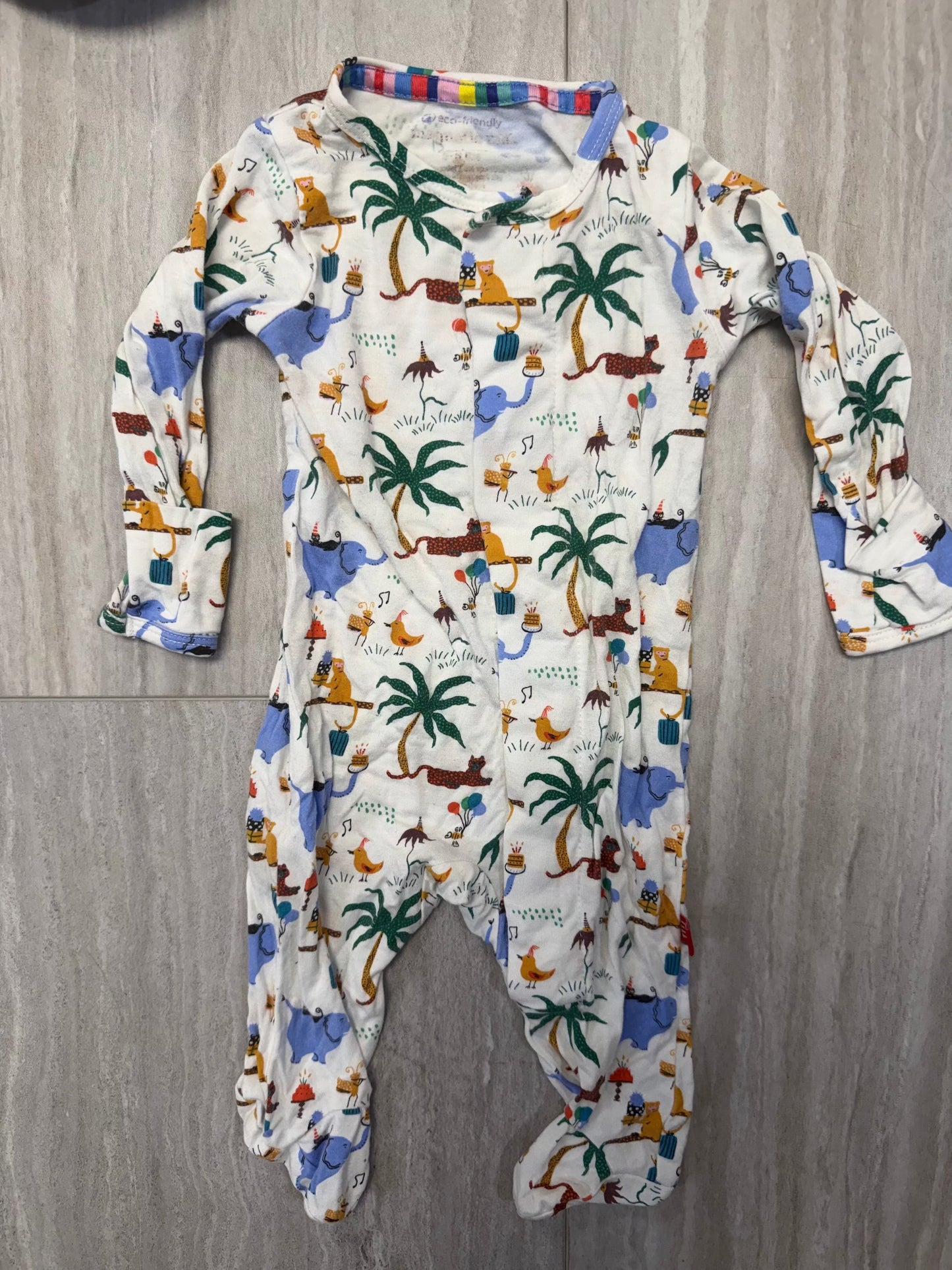 #110 Magnetic Me Unisex Safari Party Modal Footsie Coverall Size Newborn