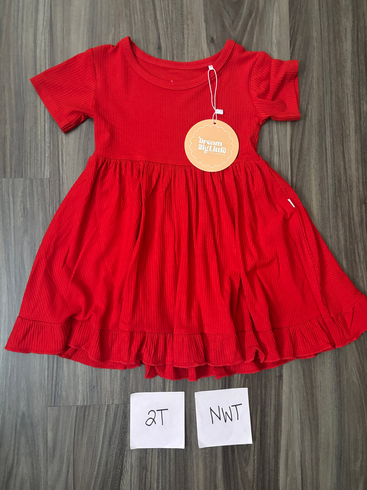 #138 - 2T NWT Dream Big Little Co (bamboo) Red Twirl