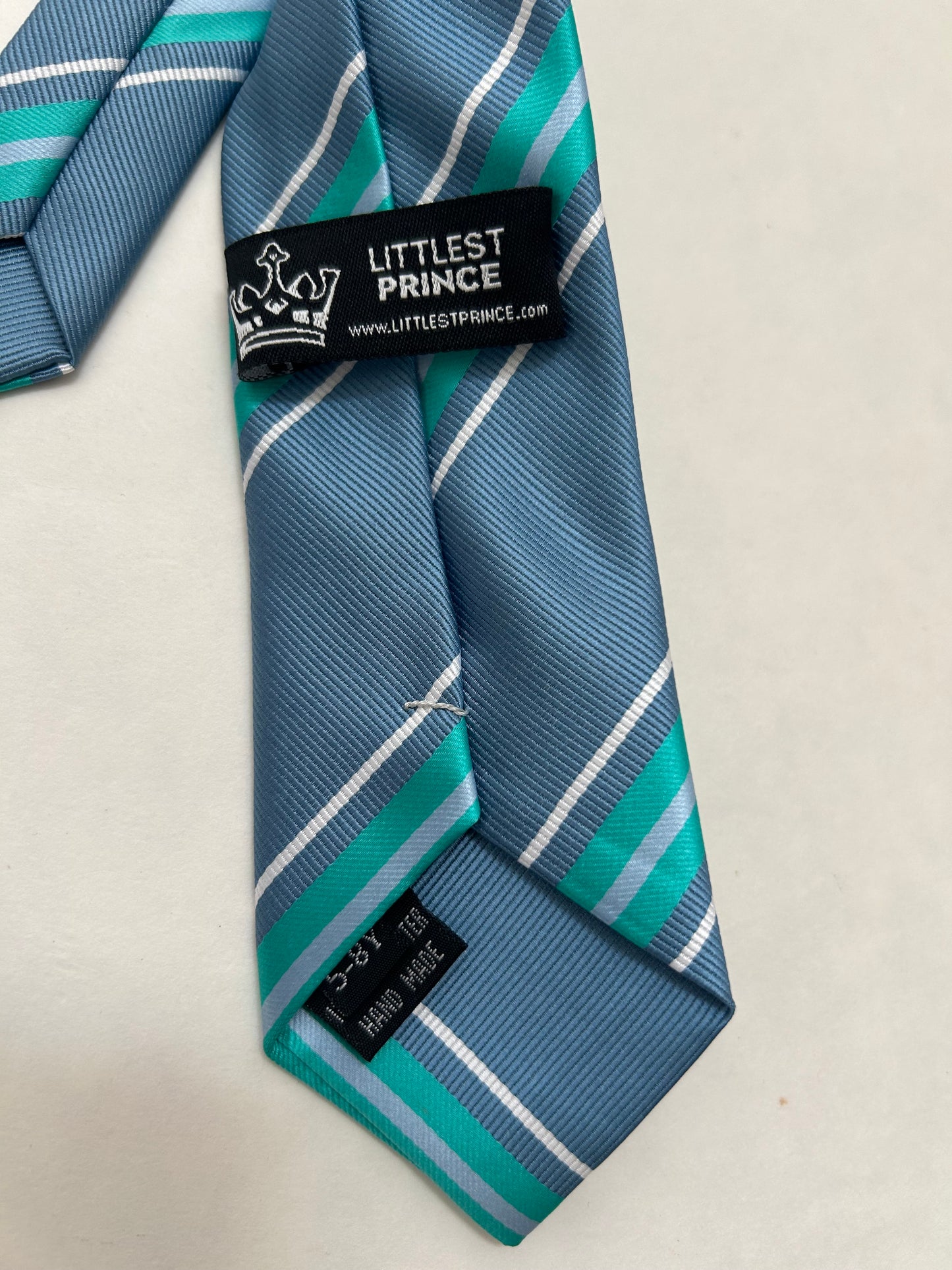 #6 Boys size 5-8 light blue striped easy adjust neck tie