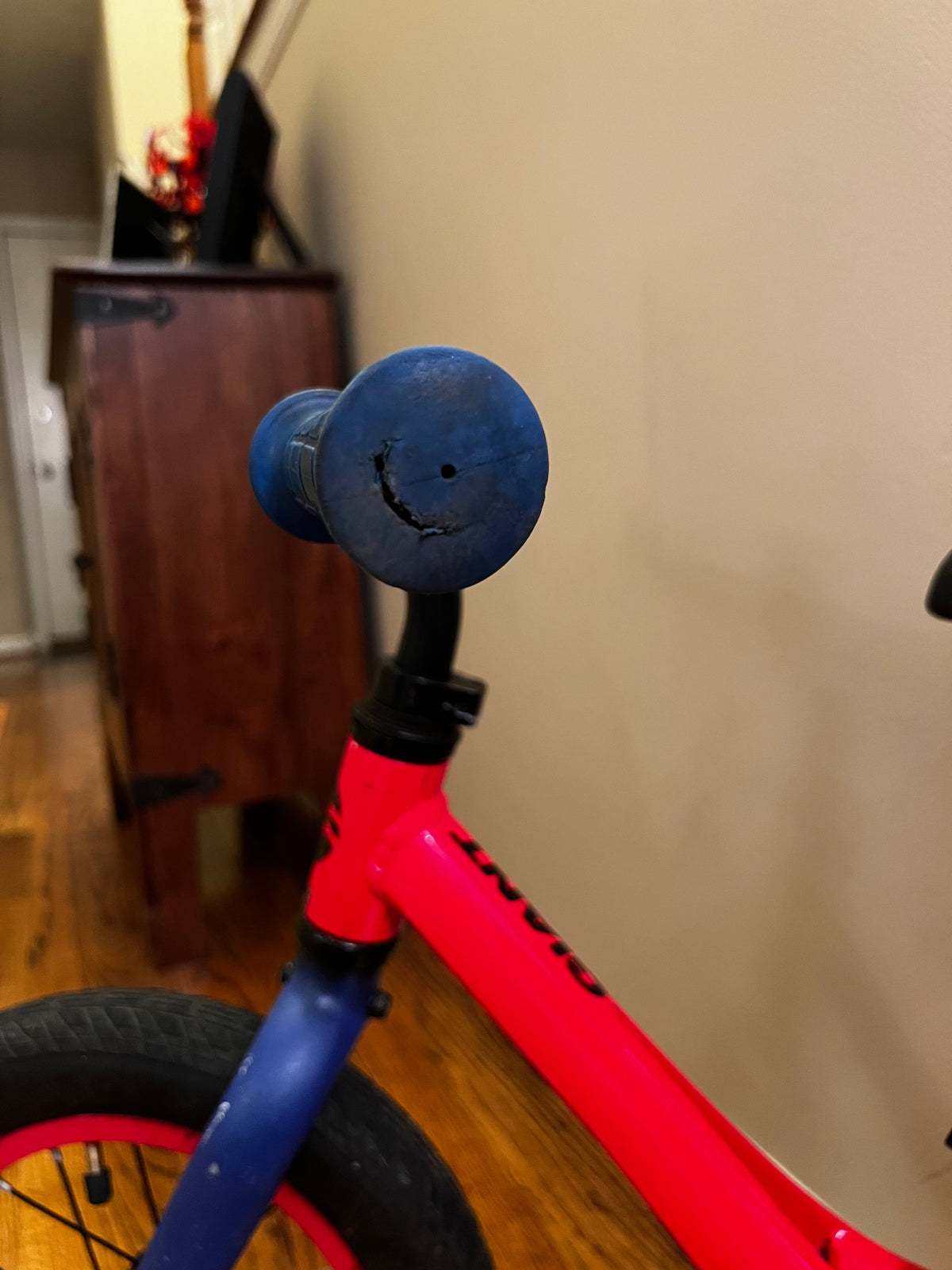 Seller #115 - “Pre” Toddler Balance Bike (32” Long, 12” Wheels), Red & Blue, GUC