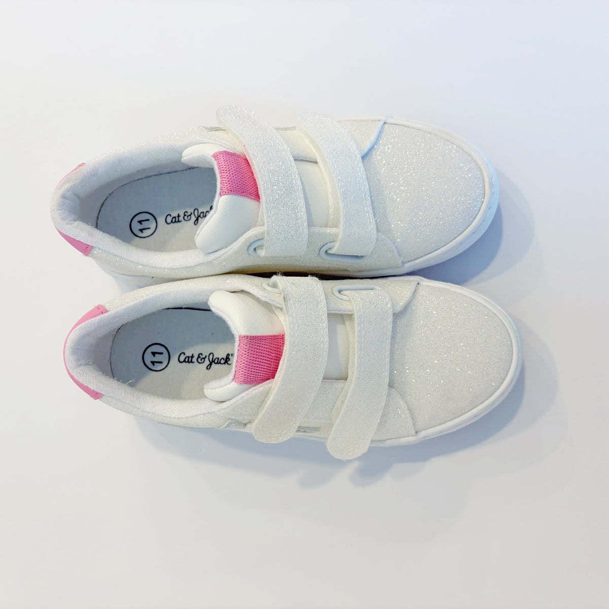 #96 | Size 11 | Cat & Jack Girls White Glitter Sneakers