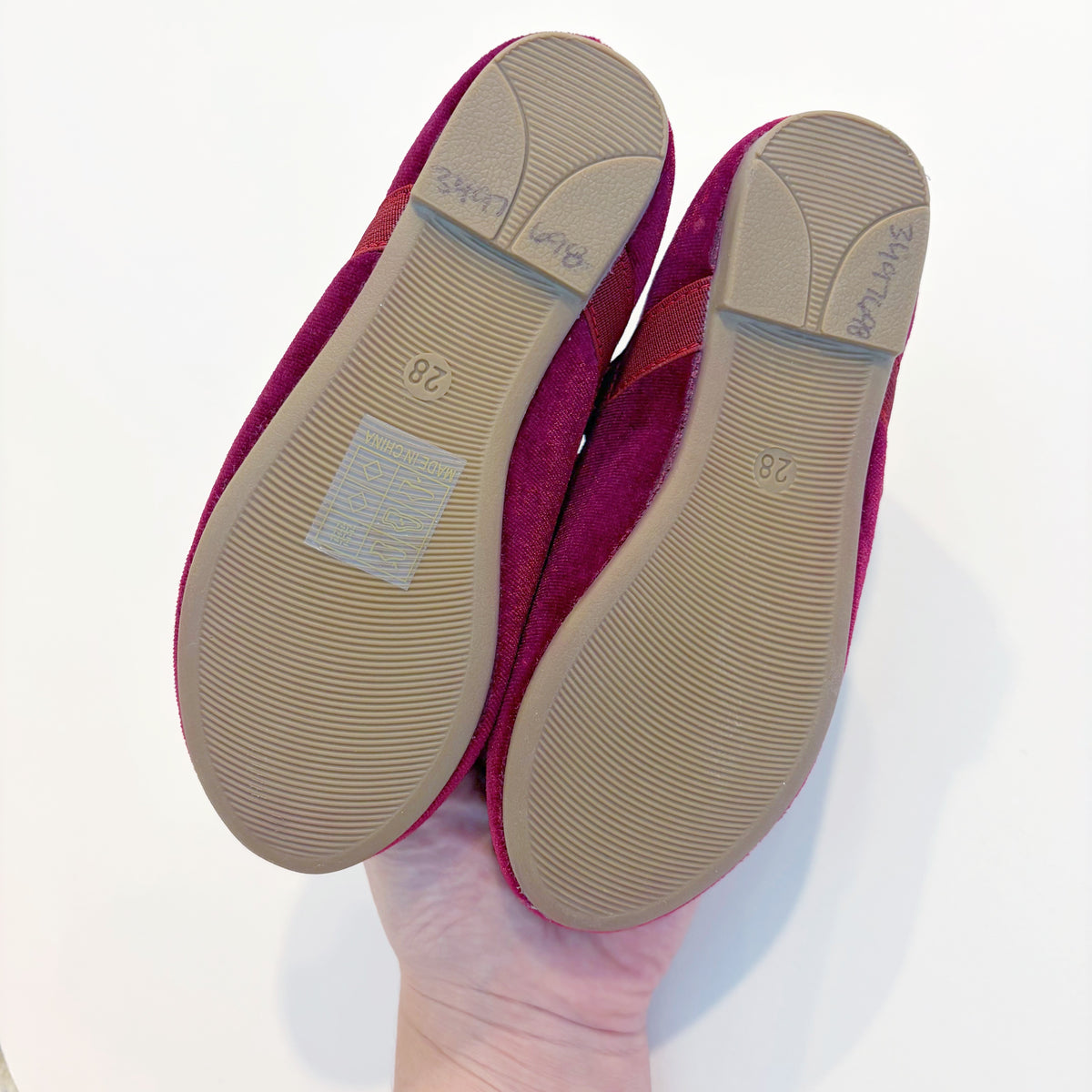 #96 | Size 11 | Girls Red Velvet Bow Mary Jane Shoes
