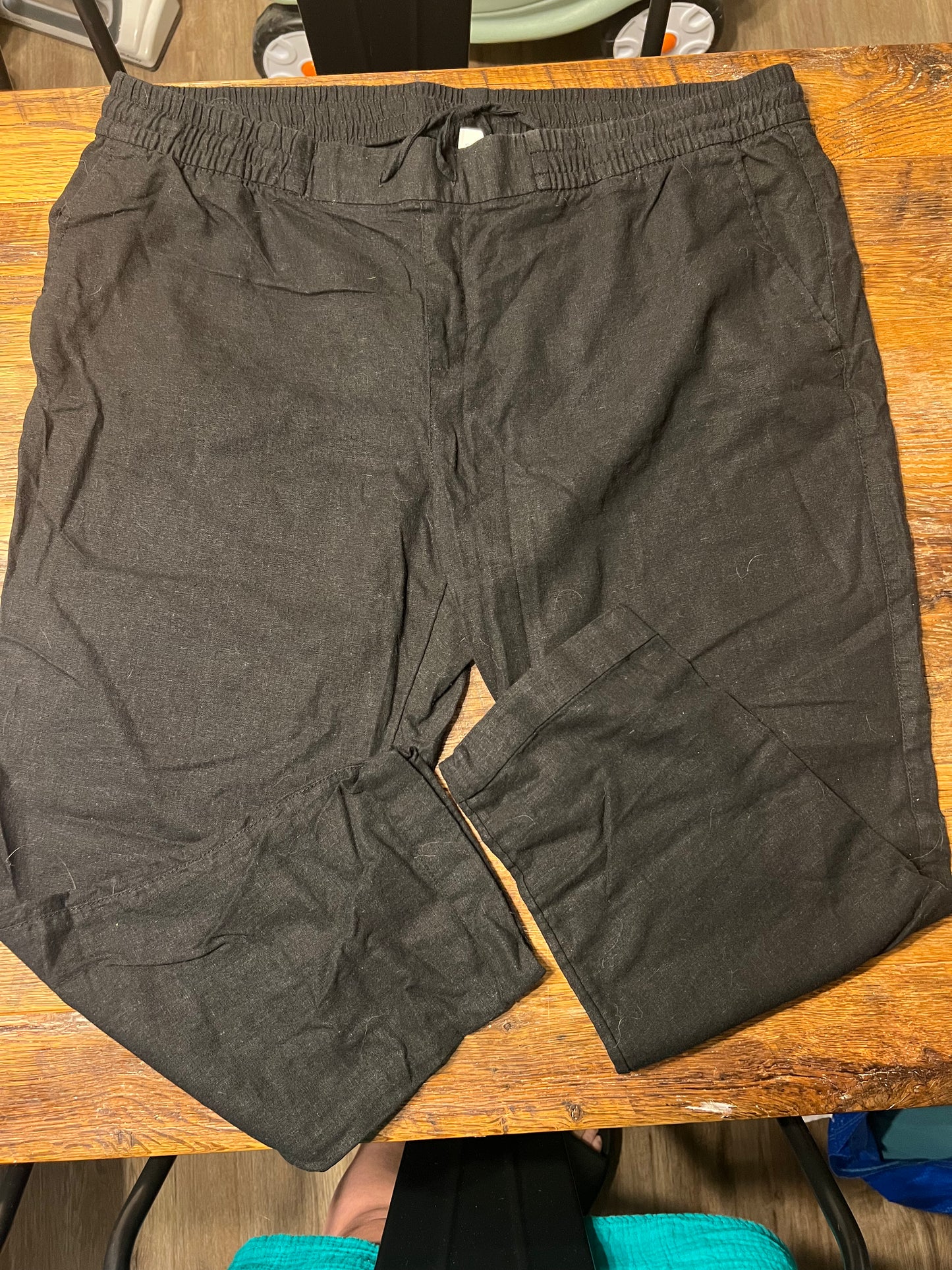 #67 Old Navy Women's Black Linen Pants - Size XL