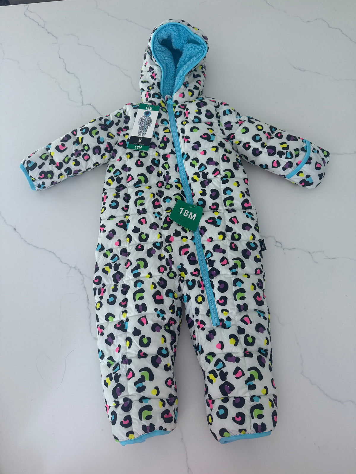 #139 Leopard Snowsuit Girls 18m NWT