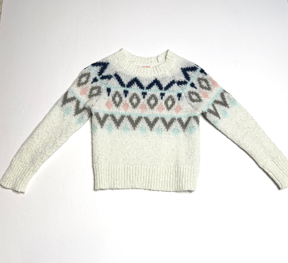 155 Girls Cat and Jack size M Fair Isle Sweater VGUC