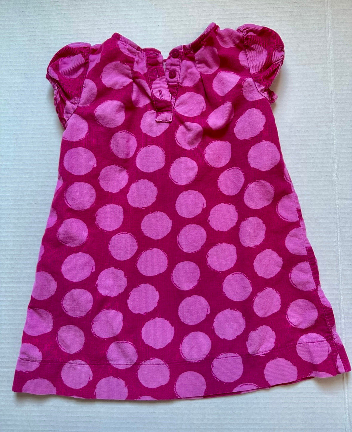 #93 Cherokee Corduroy Pink Polka Dot Dress Girls 3T