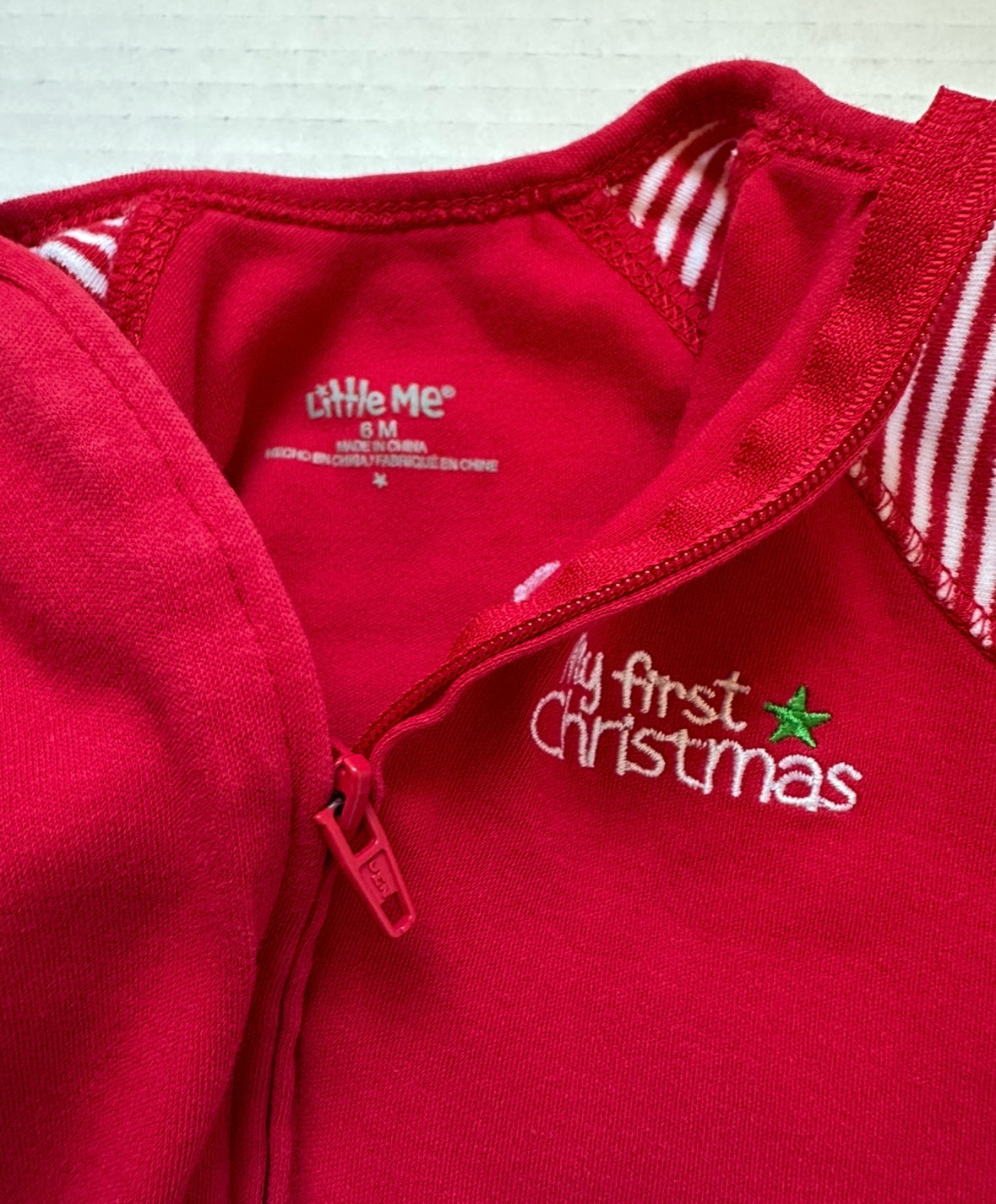 #93 Little Me My First Christmas Onesie Sleeper Gender Neutral 6M