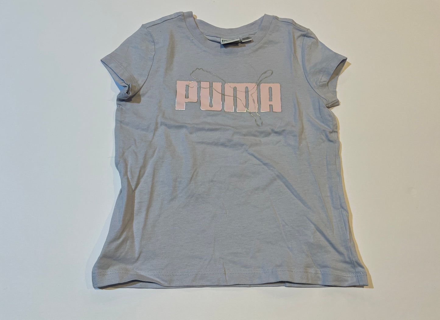 #180 Girls 3/4 Puma T-shirt Set - Pink and gray