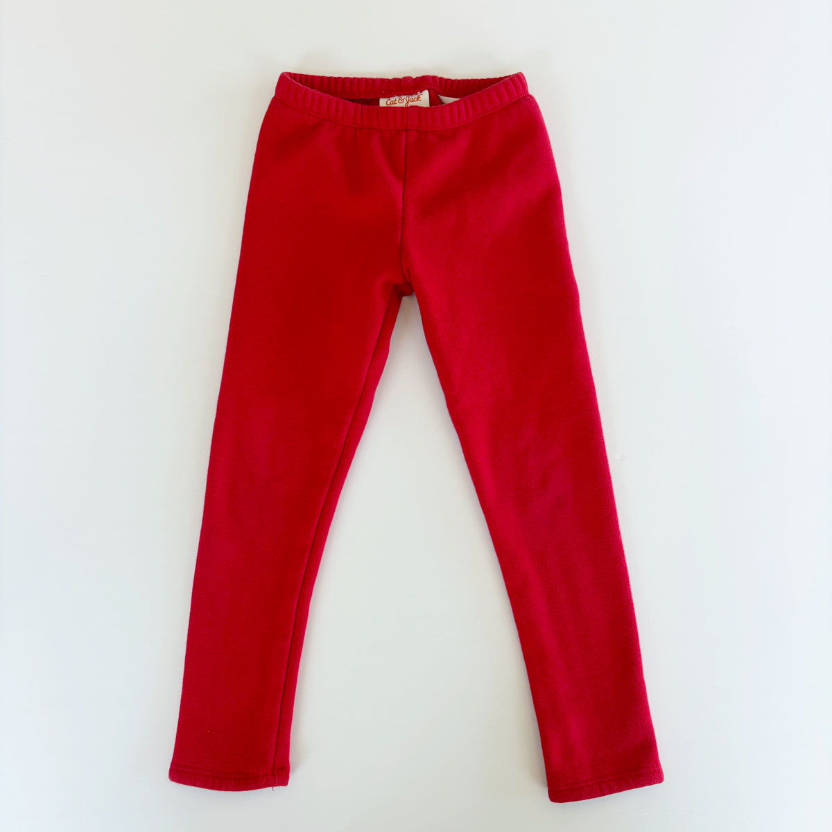#96 | Size 4T | Cat & Jack Girls Red Fleece Lined Leggings