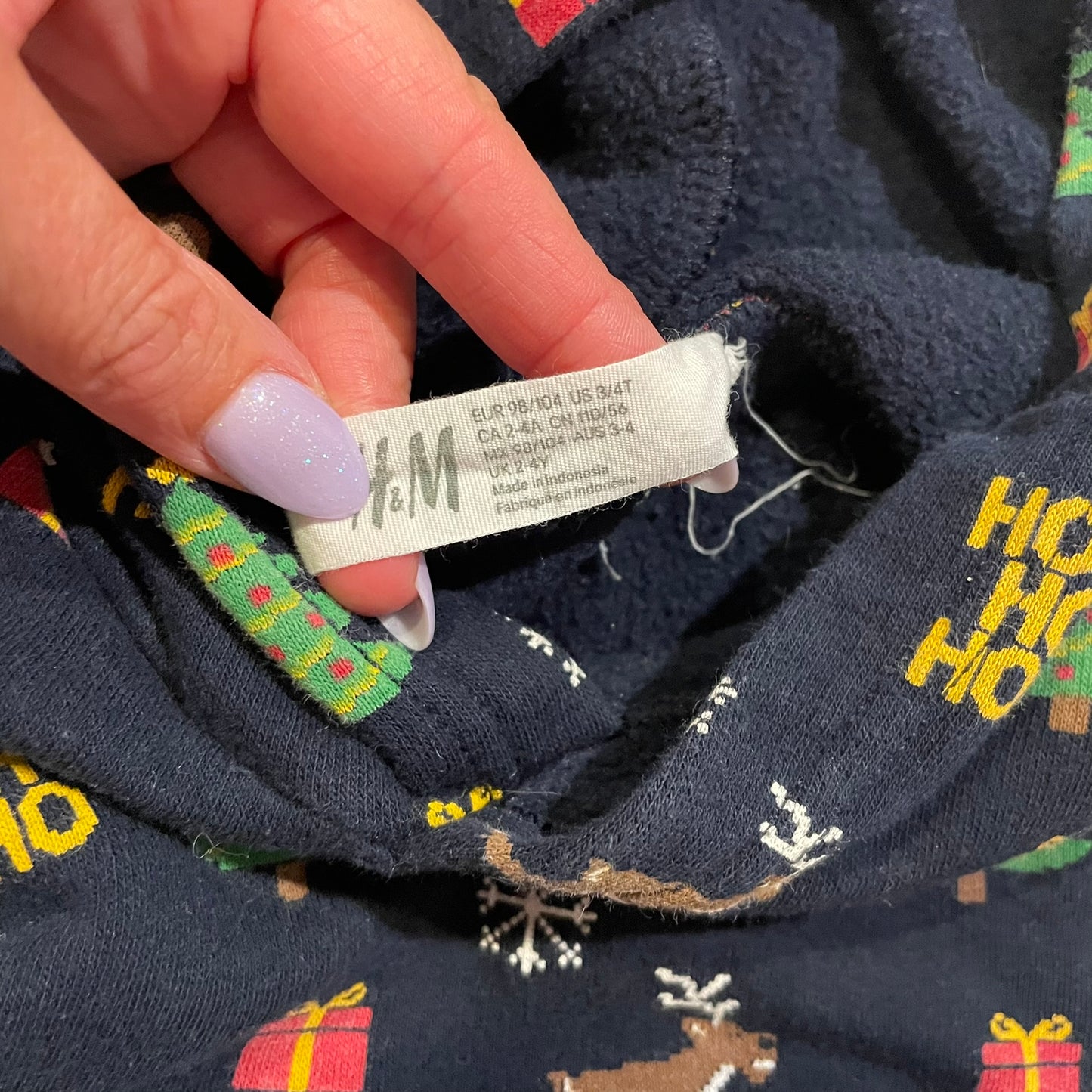 #126 Boys H&M Holiday Hoodie 3T/4T GUC