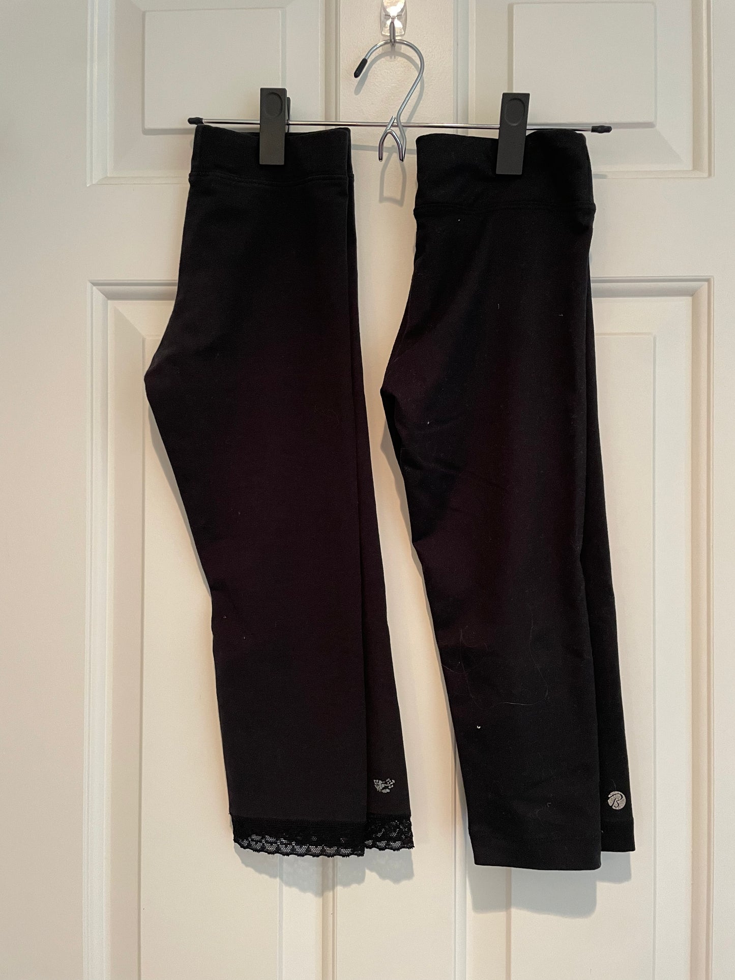 #57 Girls Assorted Brand black Legging bundle, size 7-8