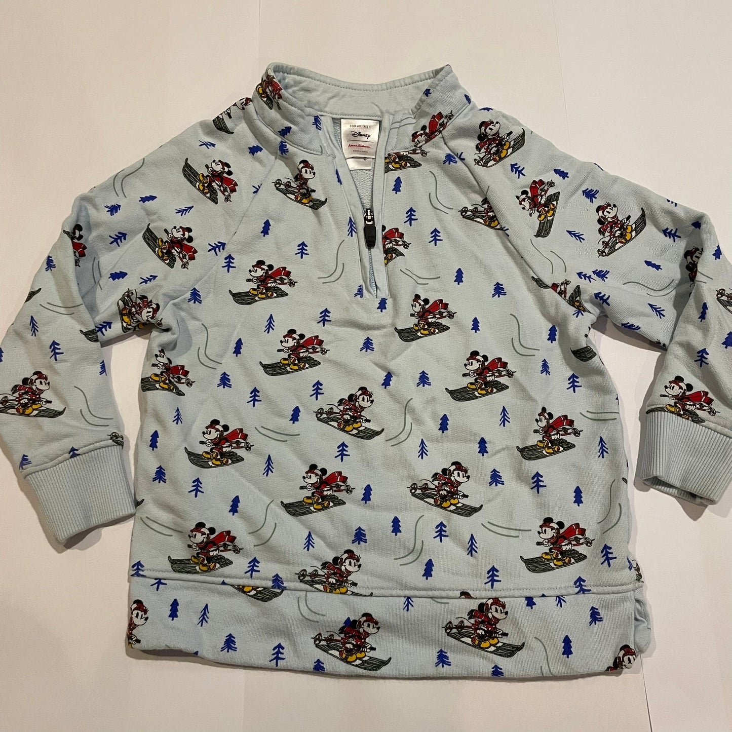 #126 Hanna Andersson Mickey Mouse Sled Sweater Sz 100 (4T) VGUC