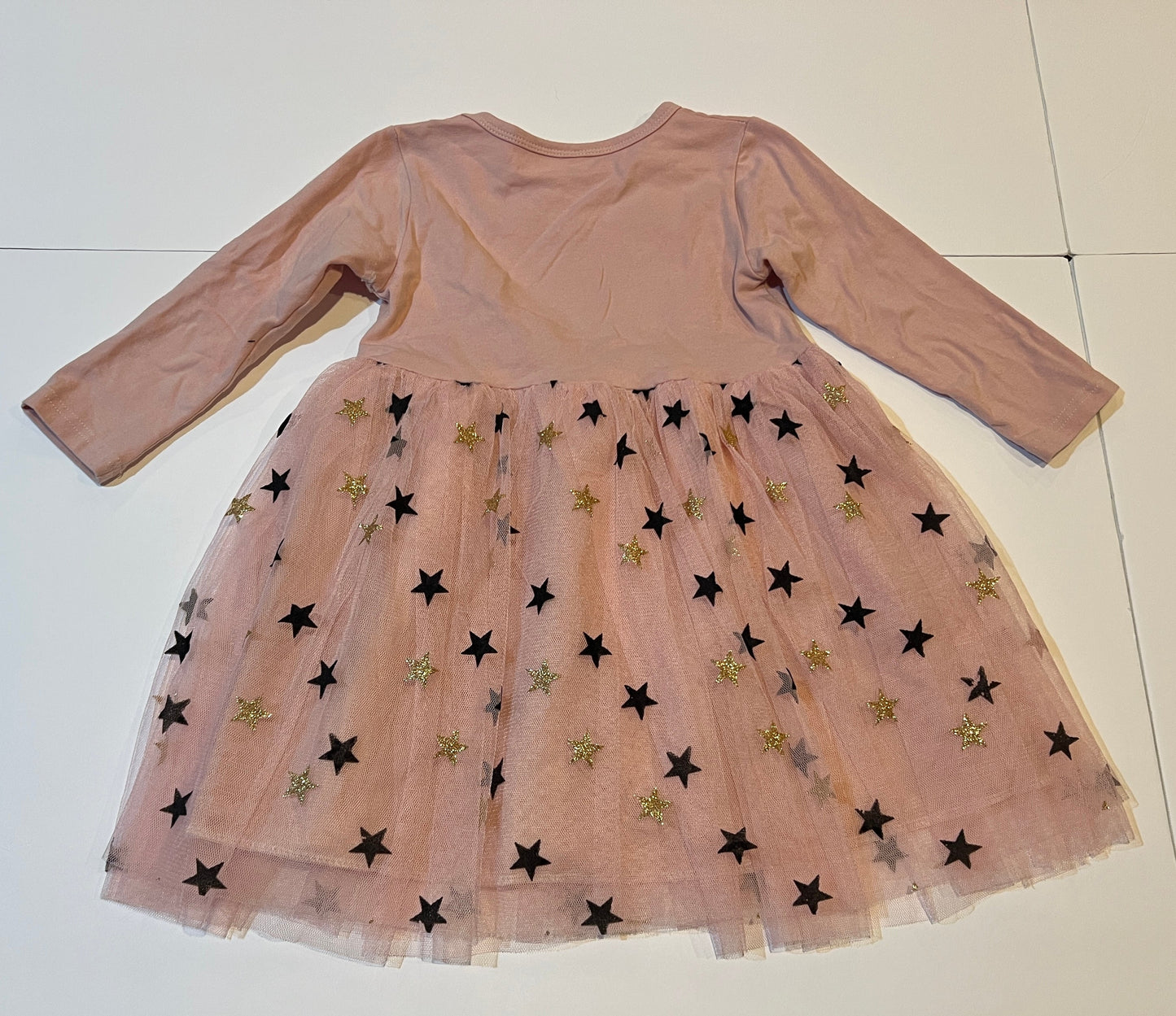 #180 Girls 4 No Brand Butterfly Sequin Tulle Dress with Stars