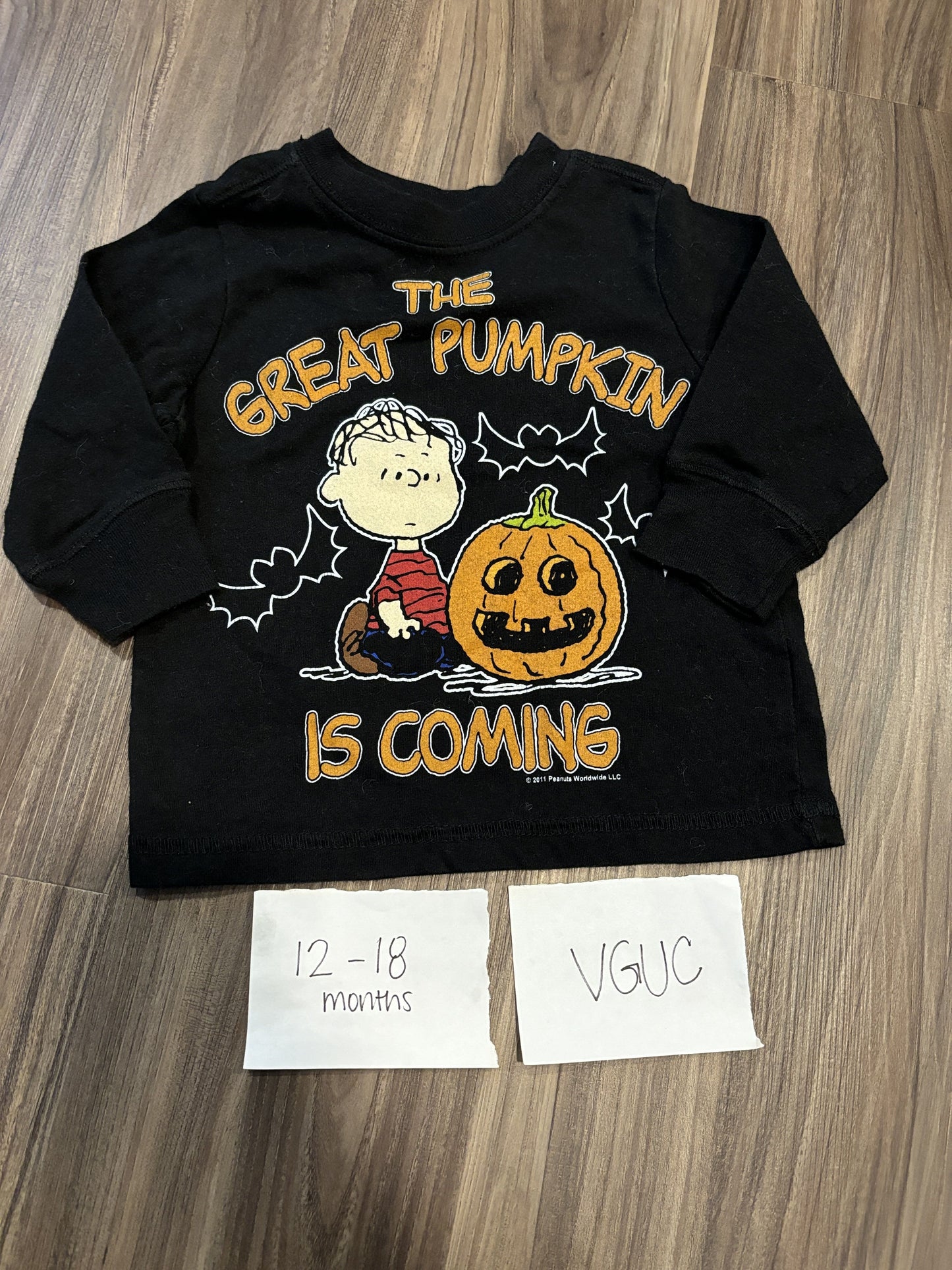 #138 - 12-18 Mo - VGUC The Great Pumpkin LS Shirt - PU 45236