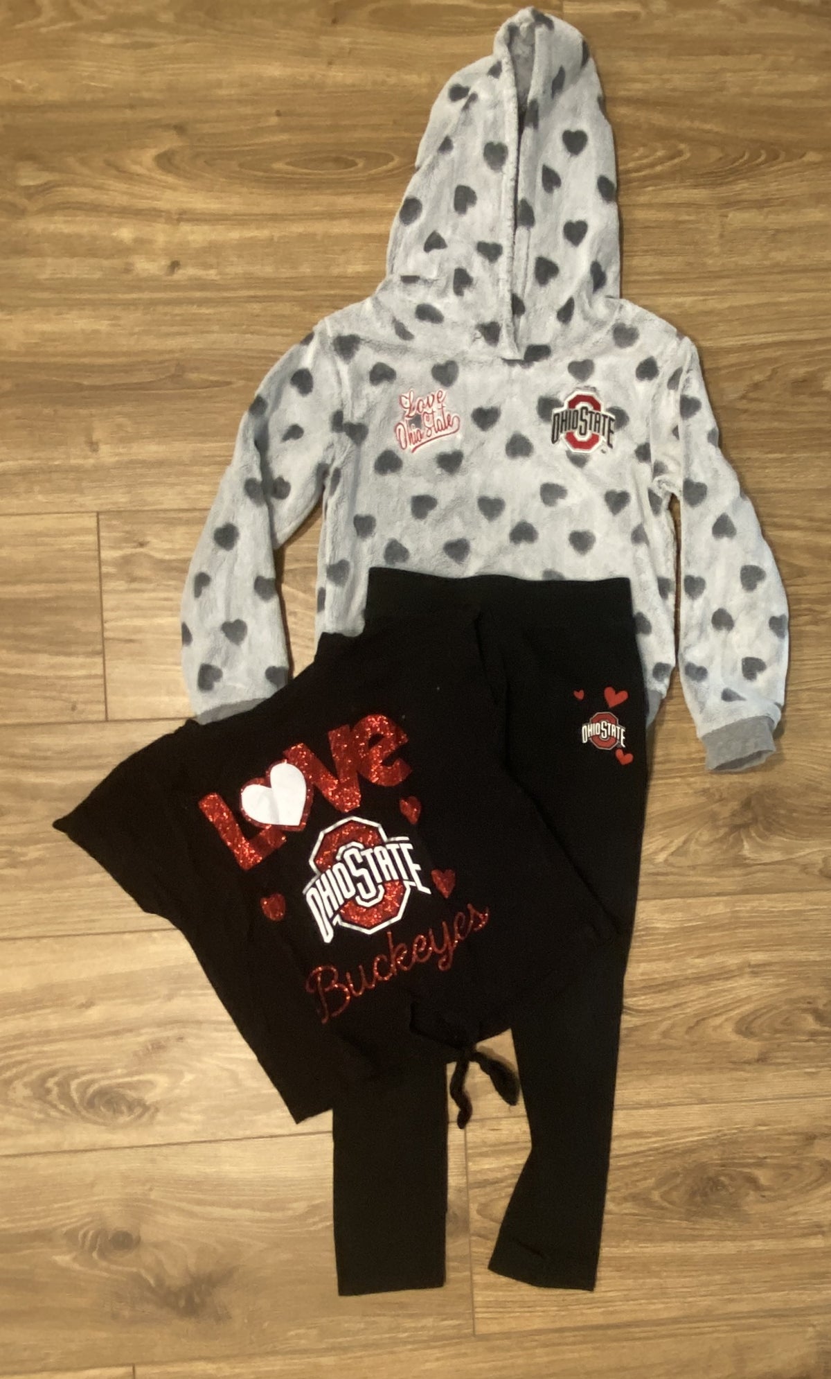 Seller #100 Girls Size 5/6 Ohio State Fleece Heart Bundle