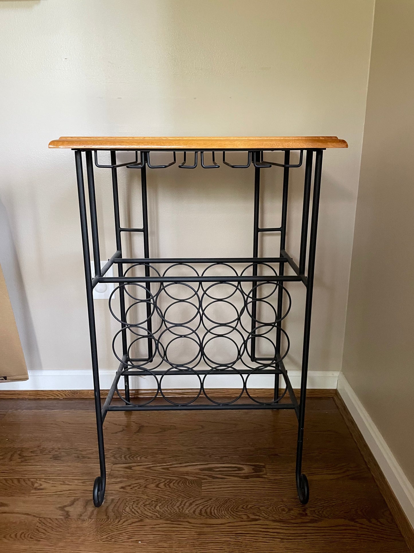 #57 Wine Rack, wood and metal